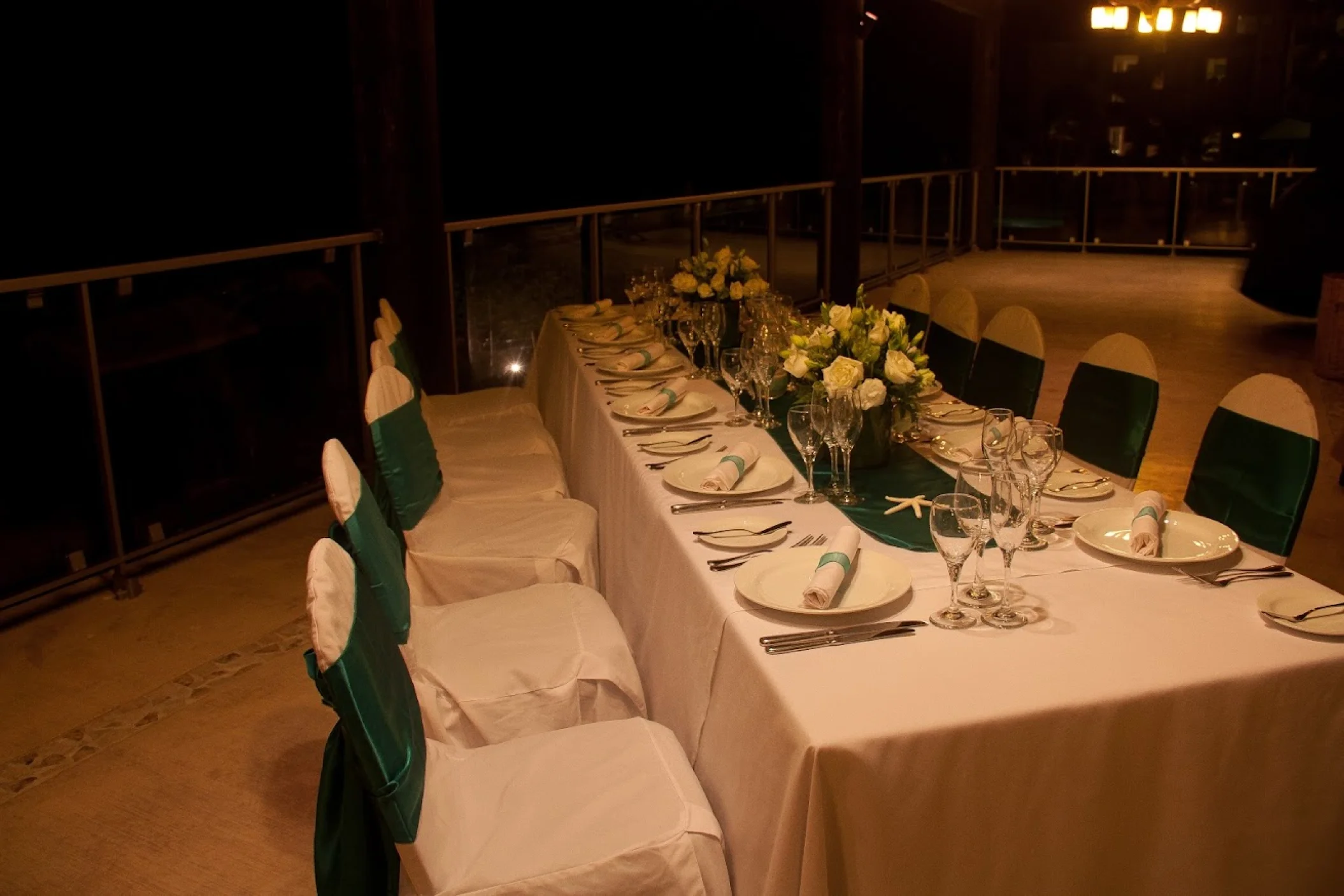 Dinner reception on the carnival terrace at Dreams Jade resort and spa