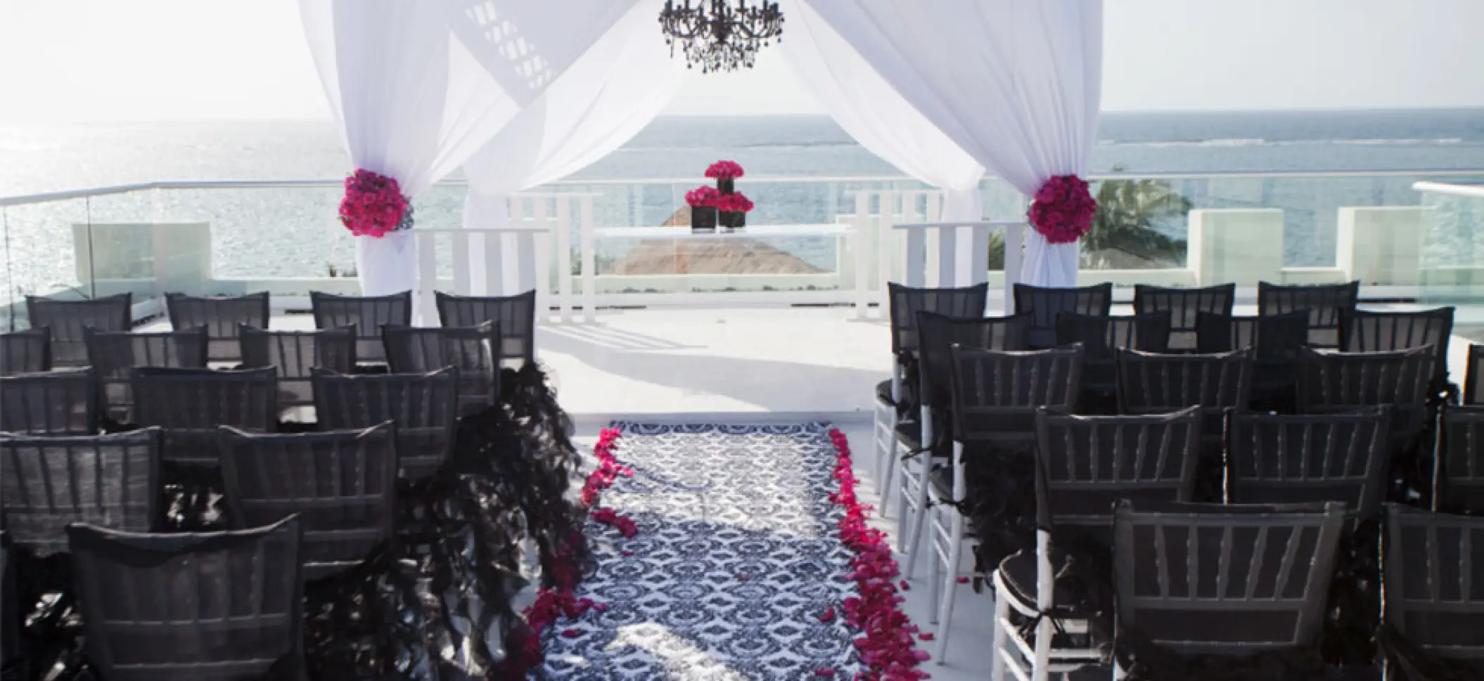 Sky deck wedding ceremony at El Dorado Maroma, Riviera Maya