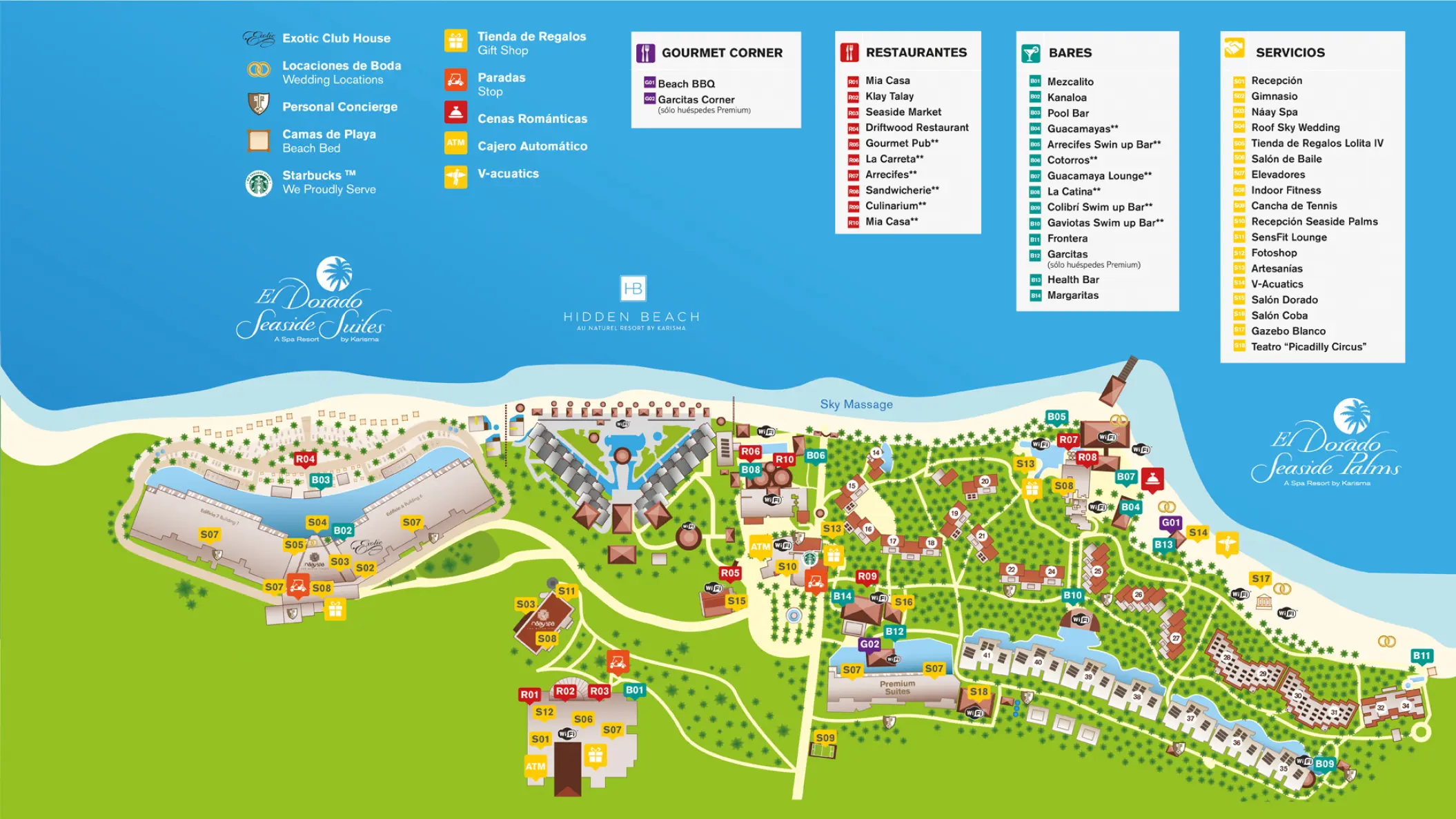 Map of El Dorado Seaside Palms, Riviera Maya