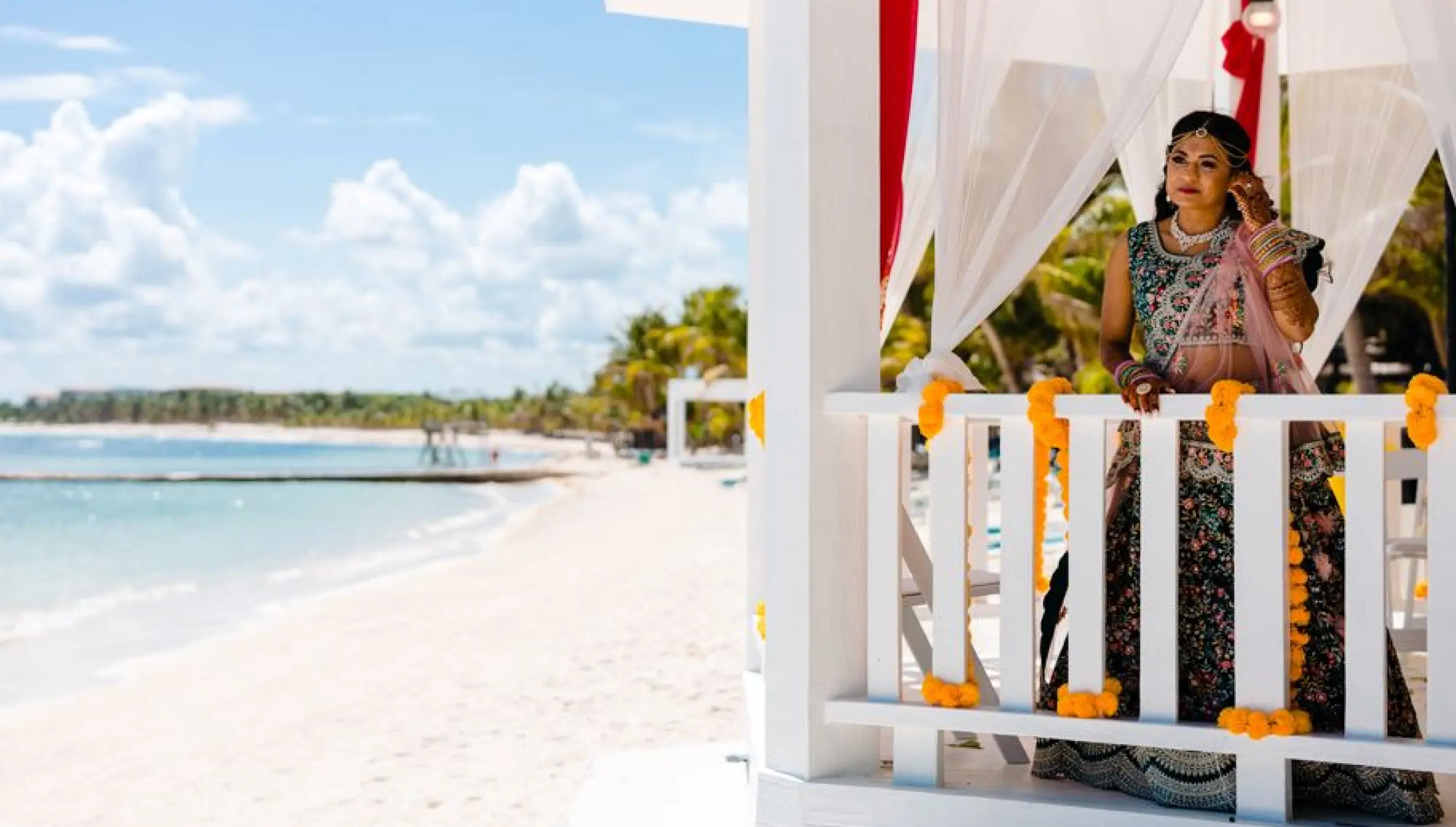 Indian wedding in Beach Pergola venue at El dorado seaside suites