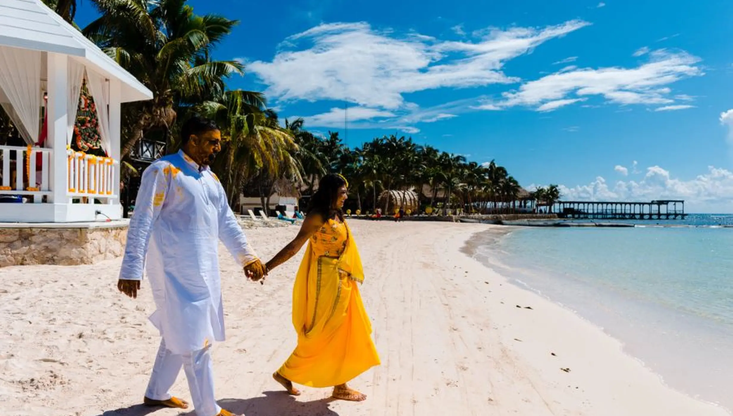 Indian wedding in Beach Pergola venue at El dorado seaside suites