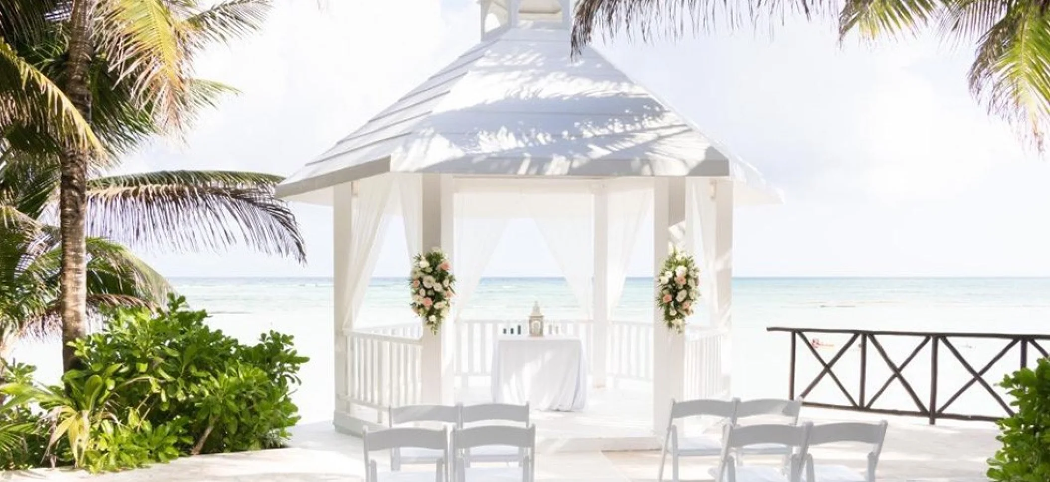 White gazebo venue at El dorado seaside suites