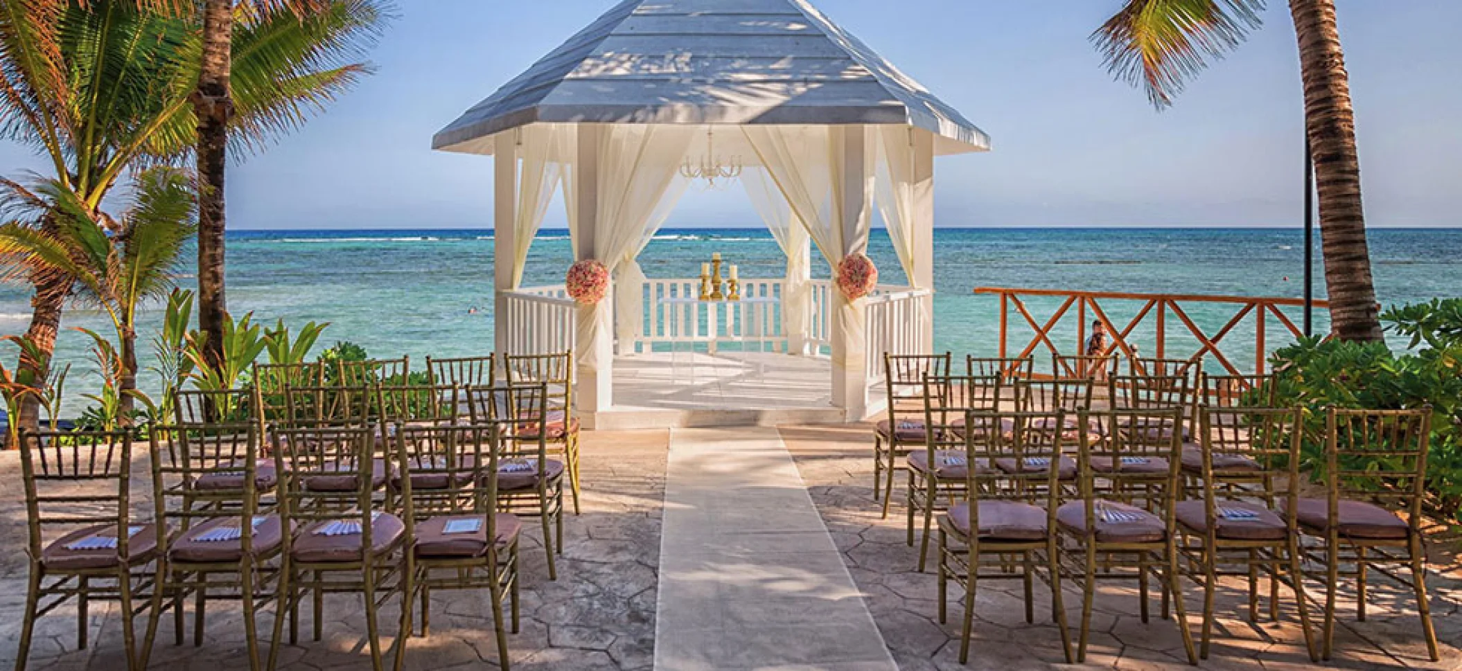 White gazebo venue at El dorado seaside suites