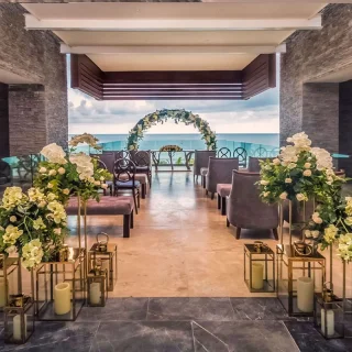 Ceremony setup in El Mirador Venue at Haven Riviera Cancun.