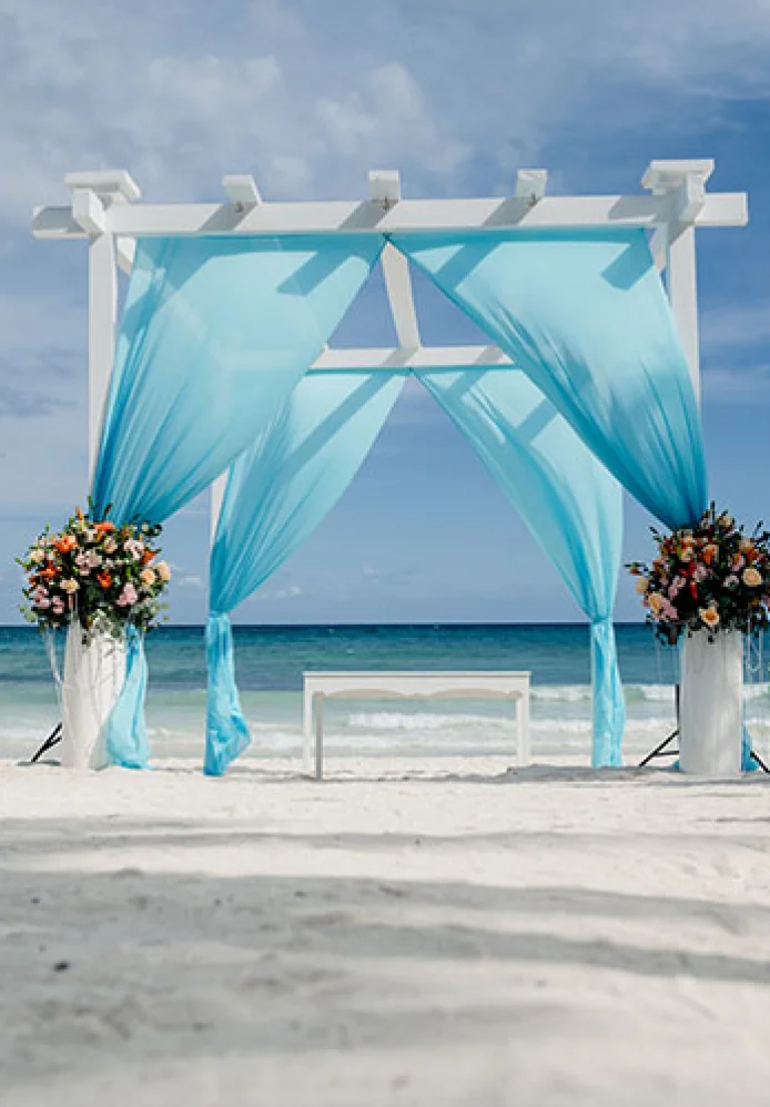 ceremony setup at the beach