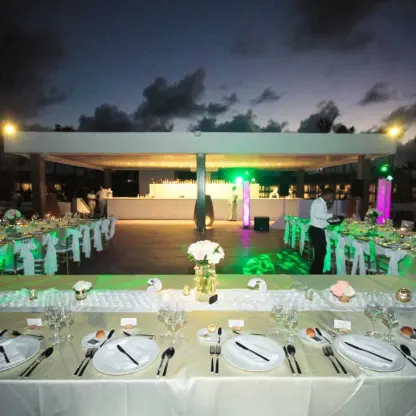 Outdoor wedding reception at Excellence El Carmen, Punta Cana