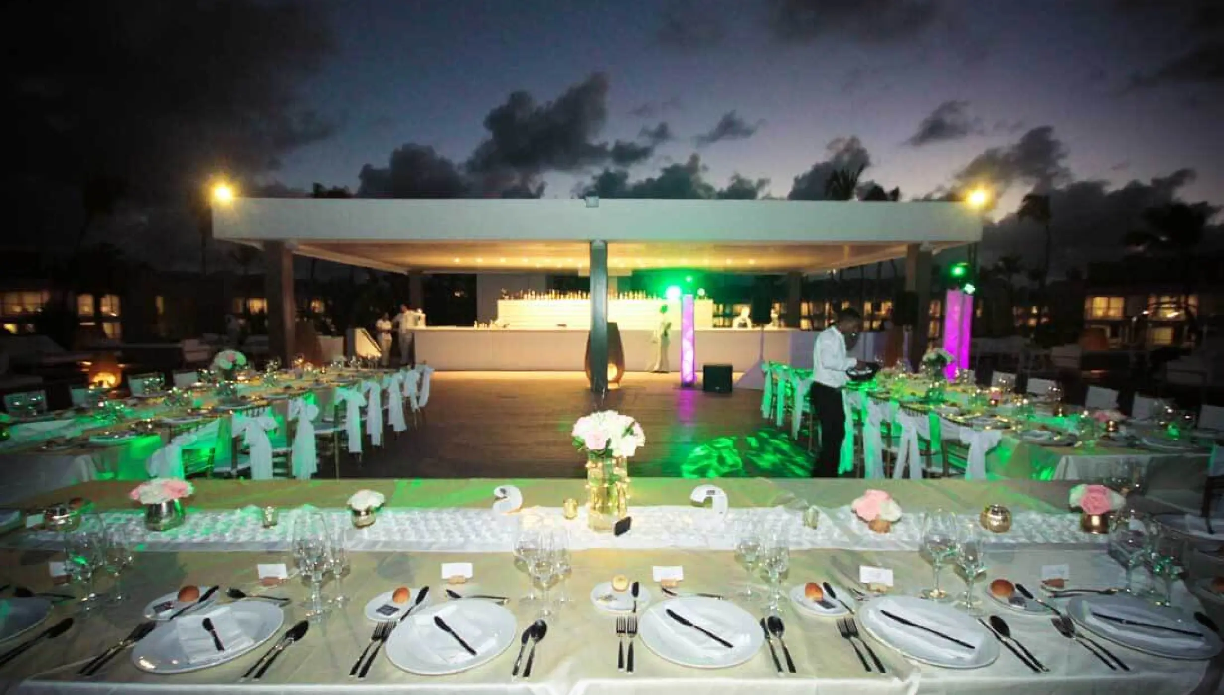 Outdoor wedding reception at Excellence El Carmen, Punta Cana