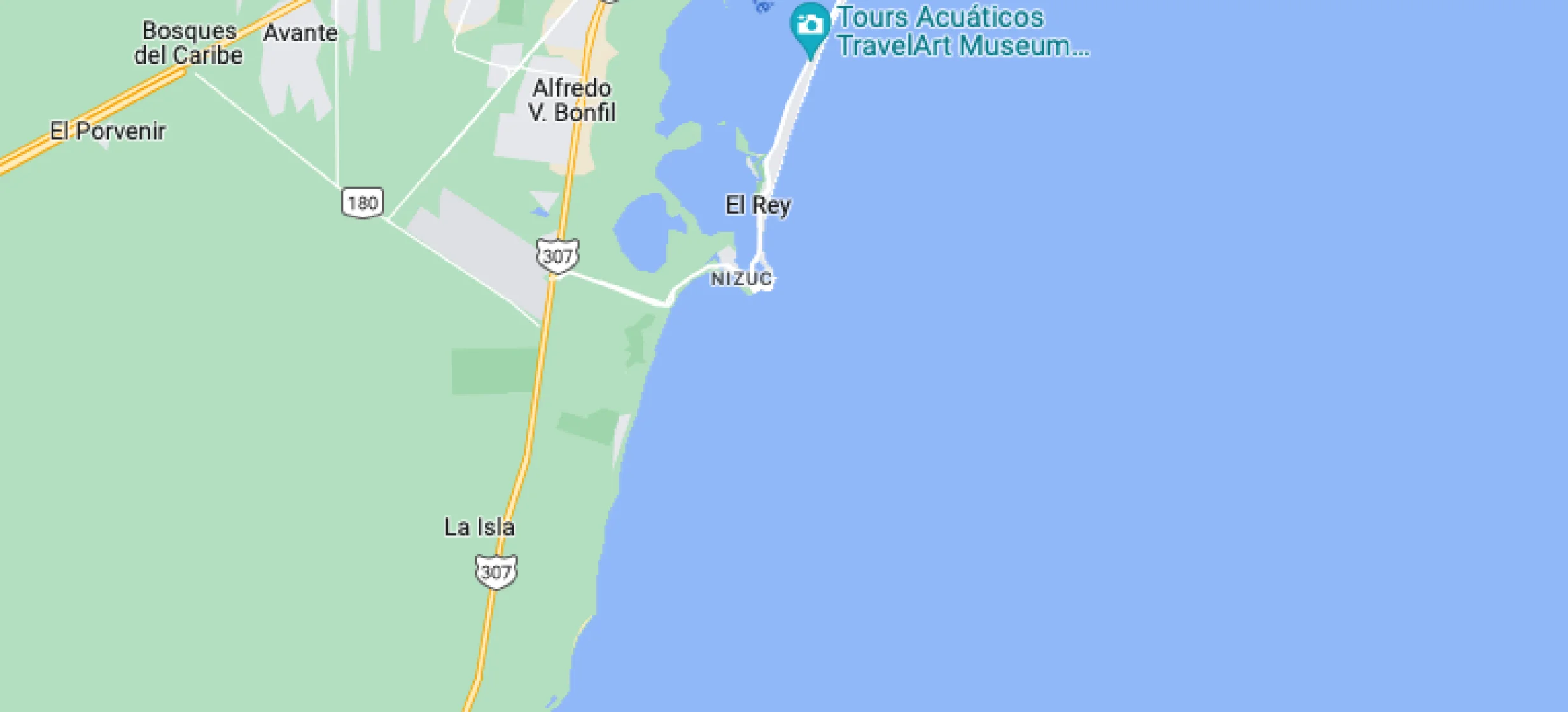 Google maps of Excellence Riviera Cancun