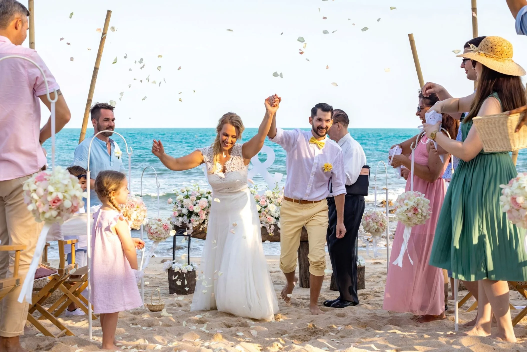 family-friendly wedding on the beach