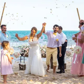 family-friendly wedding on the beach