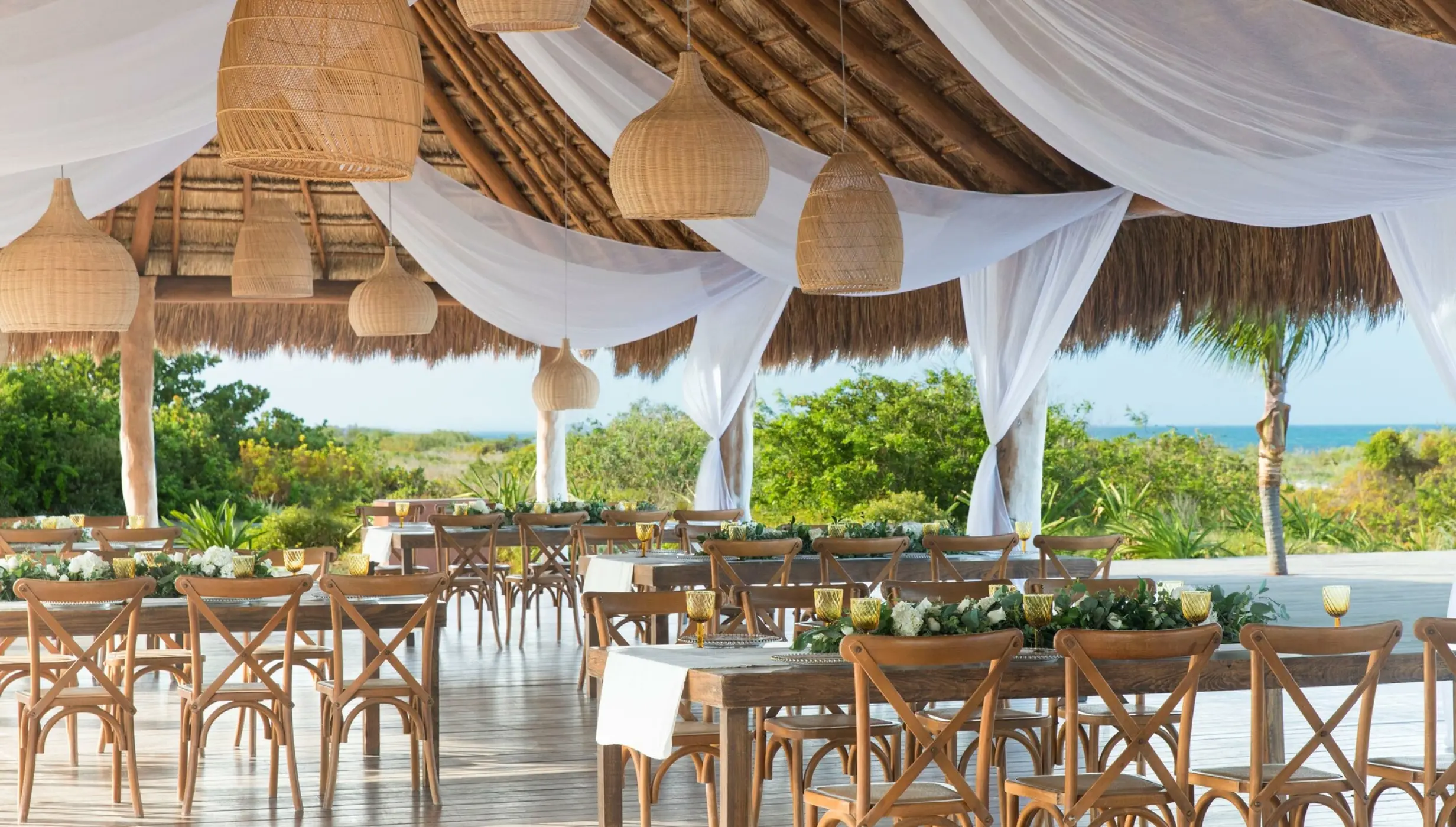Dinner reception in Palapa venue at Finest Playa Mujeres