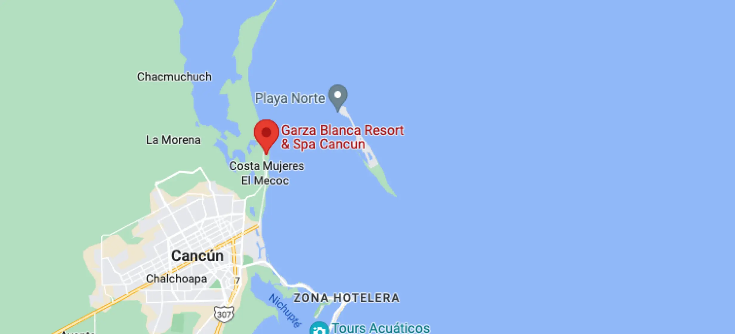 Google maps of Garza blanca resort and spa