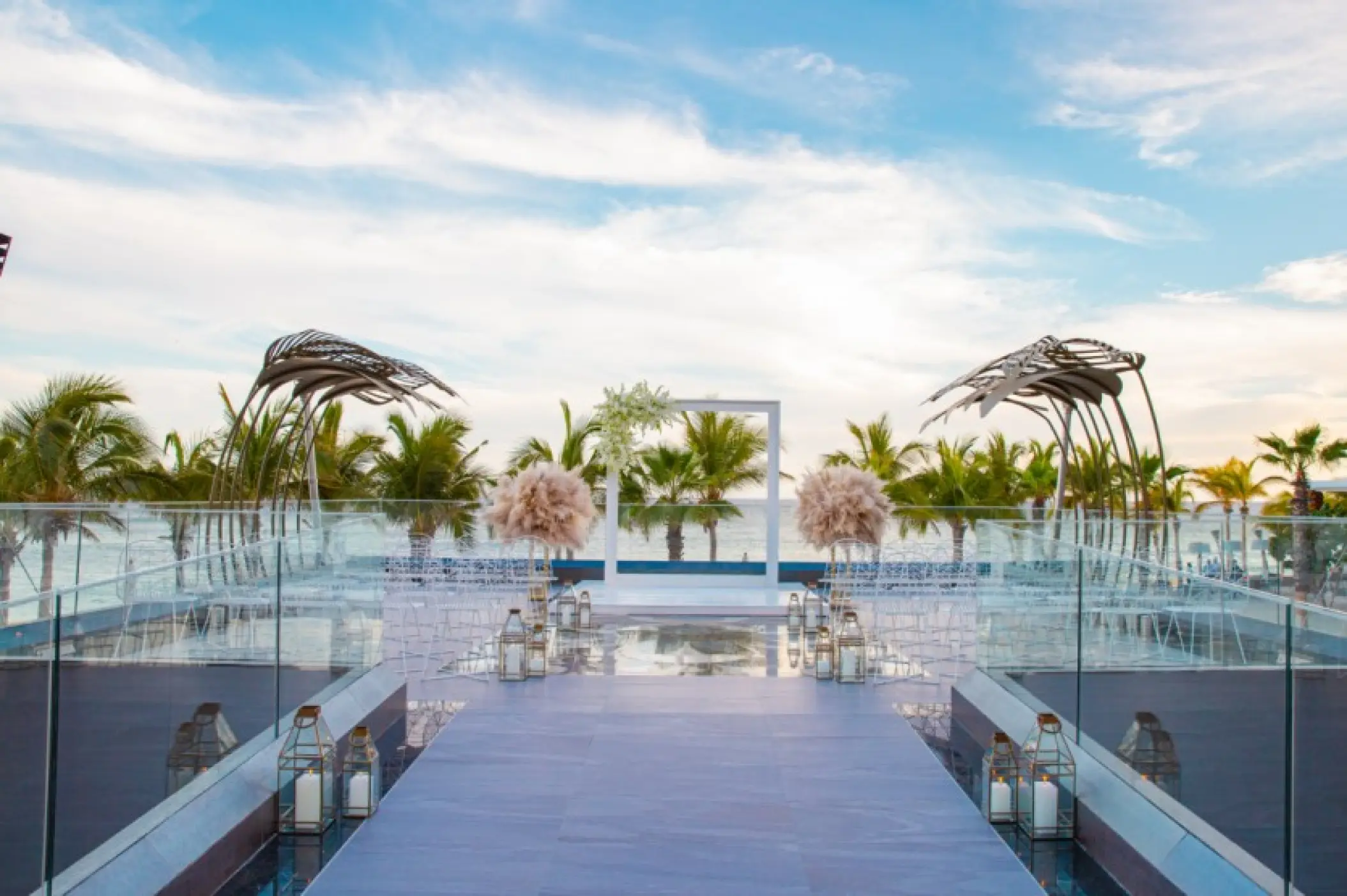 Terrace wedding ceremony at Garza Blanca Los Cabos, Cabo San Lucas