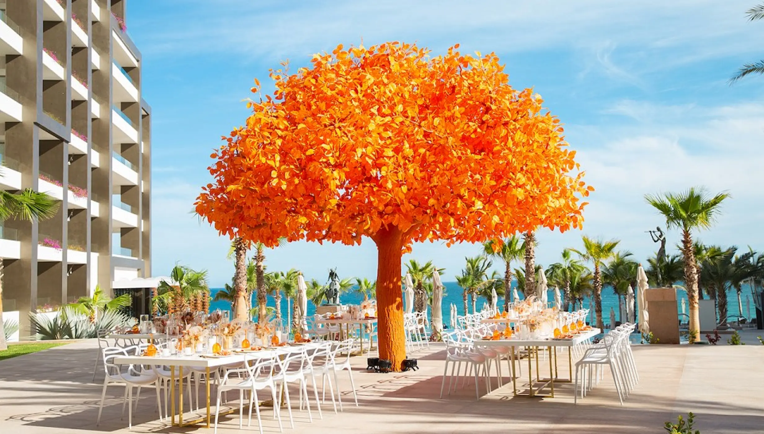 Weddding on the orange tree wedding venue at Garza Blanca Resort & Spa Los Cabos