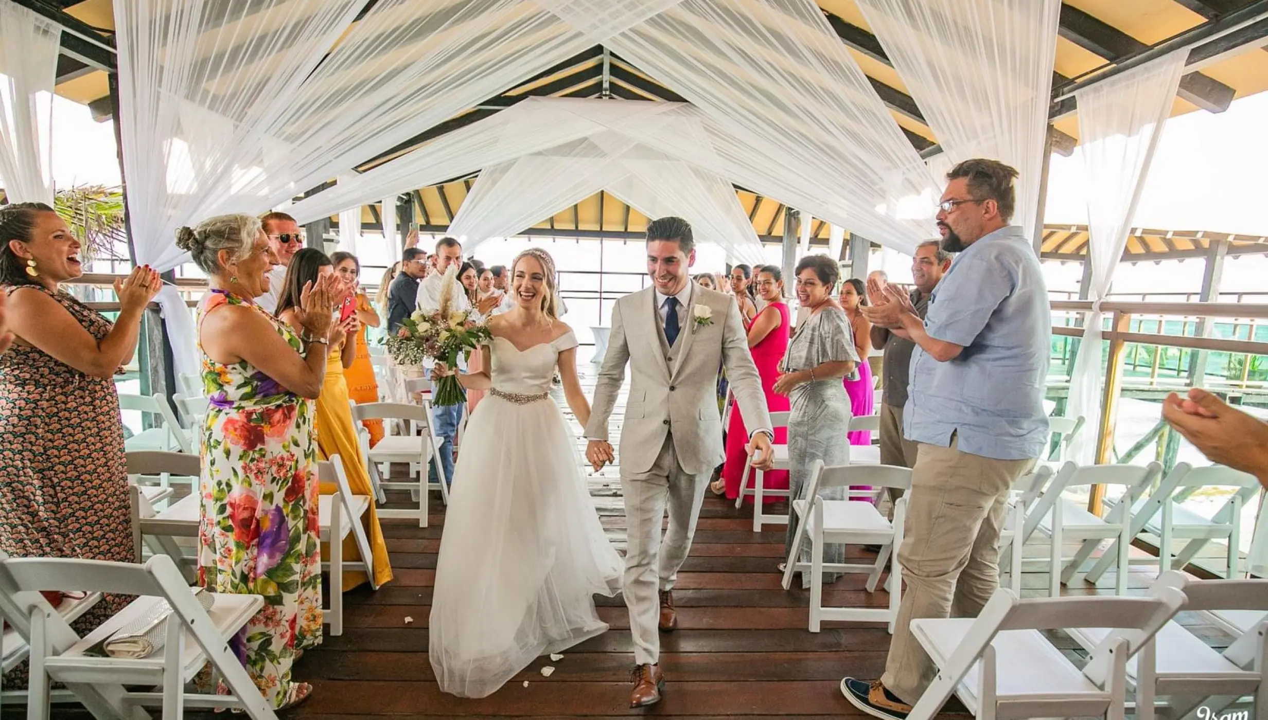 Generations Riviera Maya resort pier deck wedding reception area