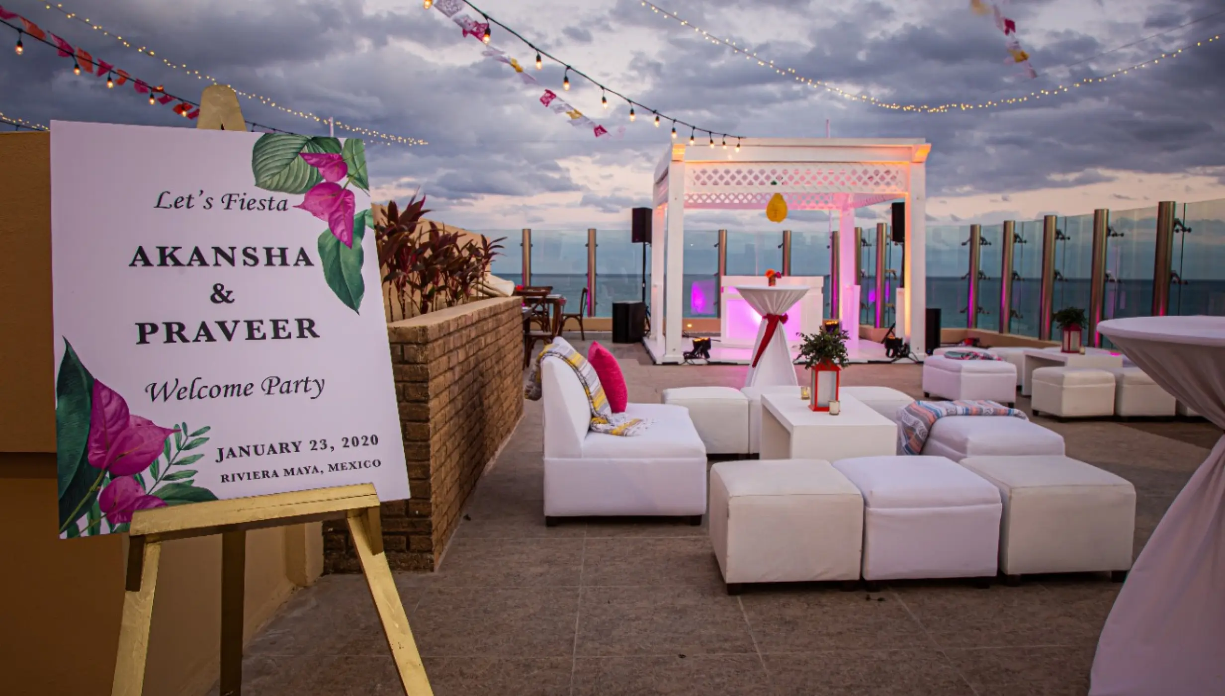 Generations Riviera Maya resort pier deck wedding reception area