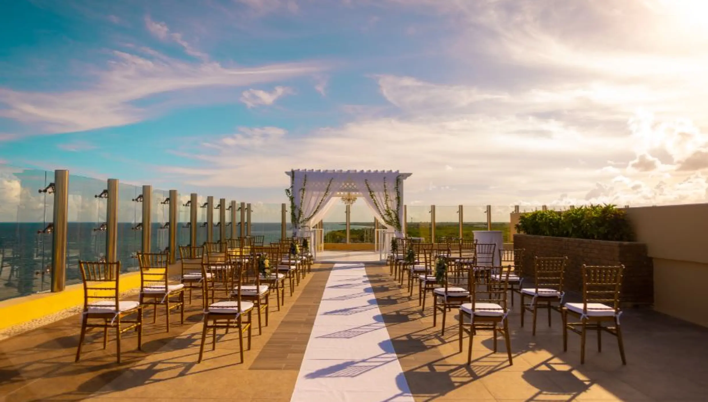 Generations Riviera Maya resort pier deck wedding reception area