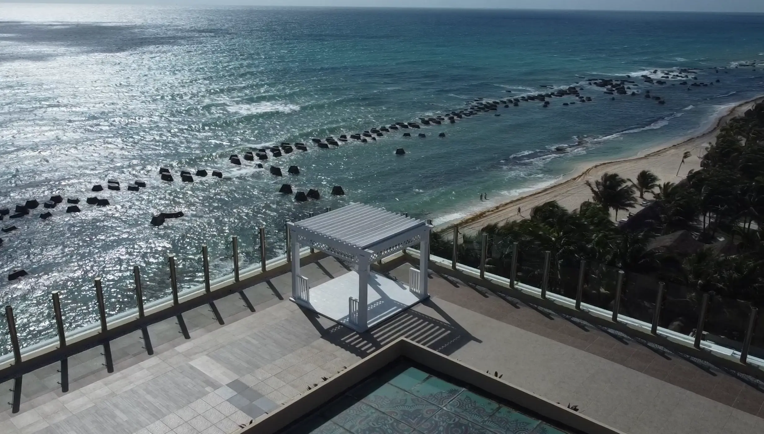 Generations Riviera Maya resort pier deck wedding reception area
