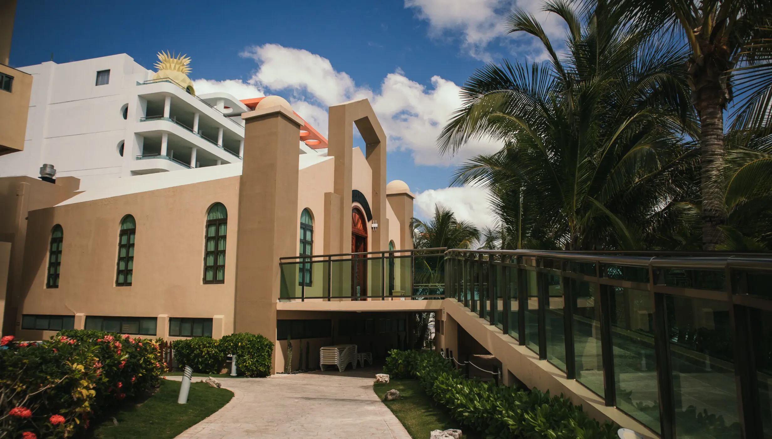 Generations Riviera Maya resort outside catholic church wedding venue