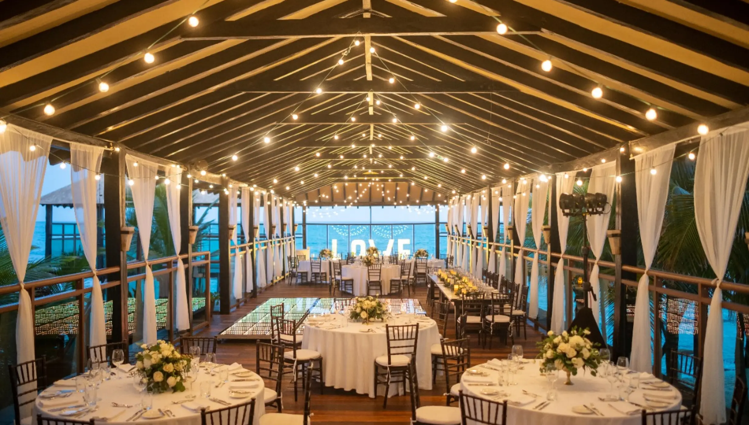 Generations Riviera Maya resort pier deck wedding reception area