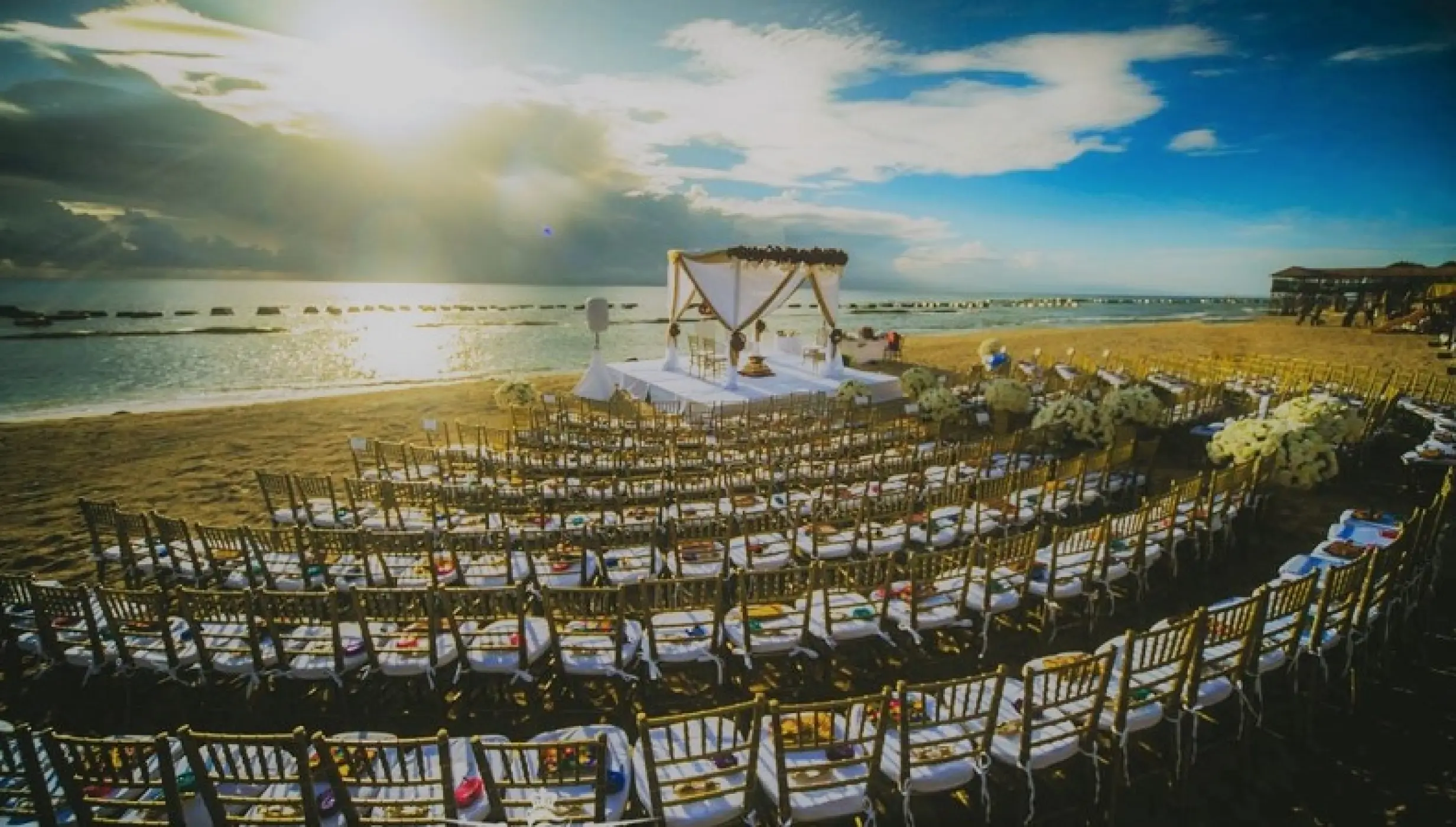 Ceremony in beach gazebo at Generations Riviera Maya resort