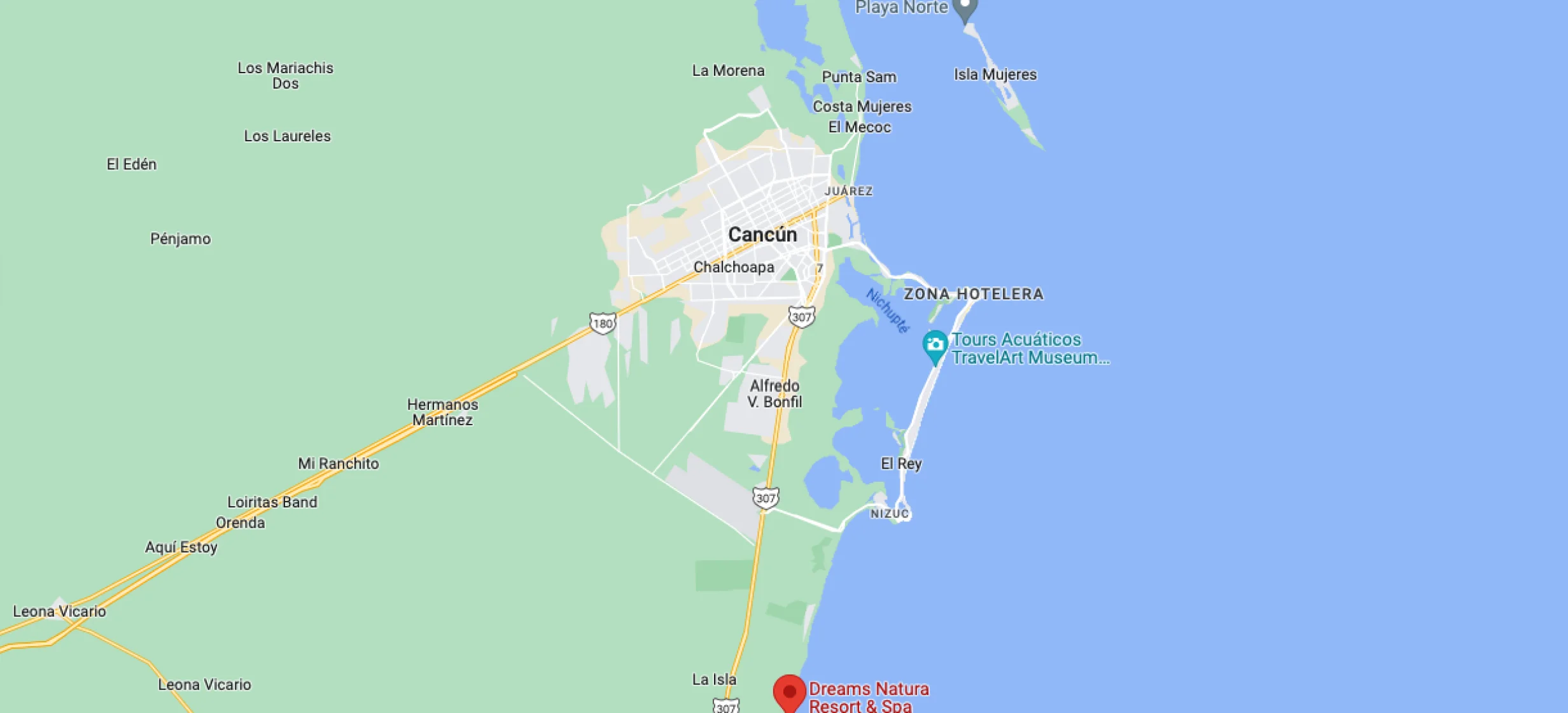 Google Resort map of Dreams Natura