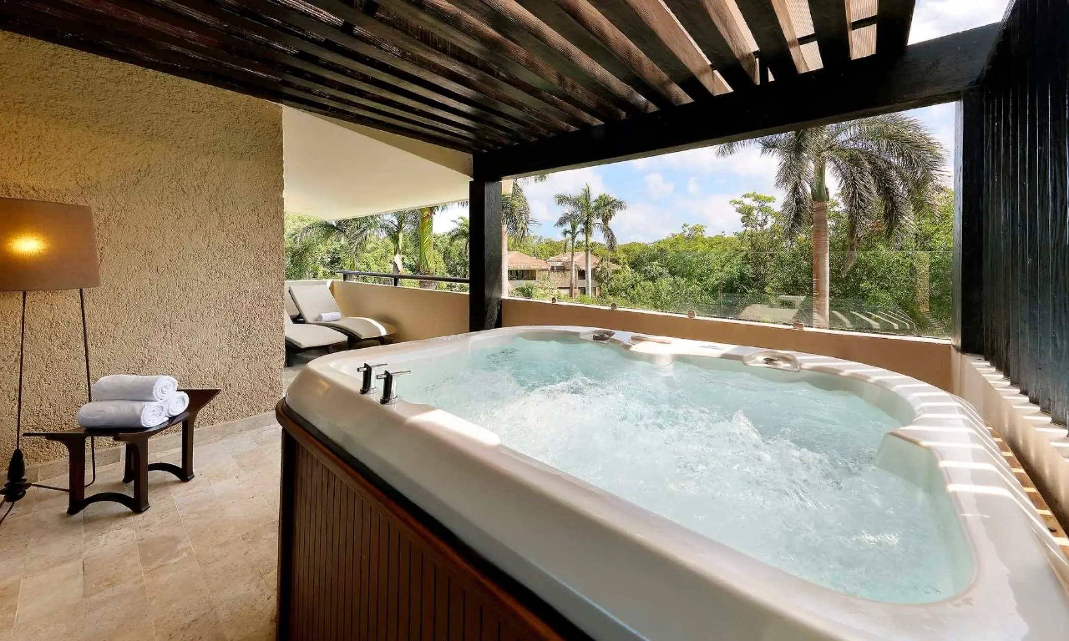 Private balcony jacuzzi at Grand Palladium Colonial, Riviera Maya