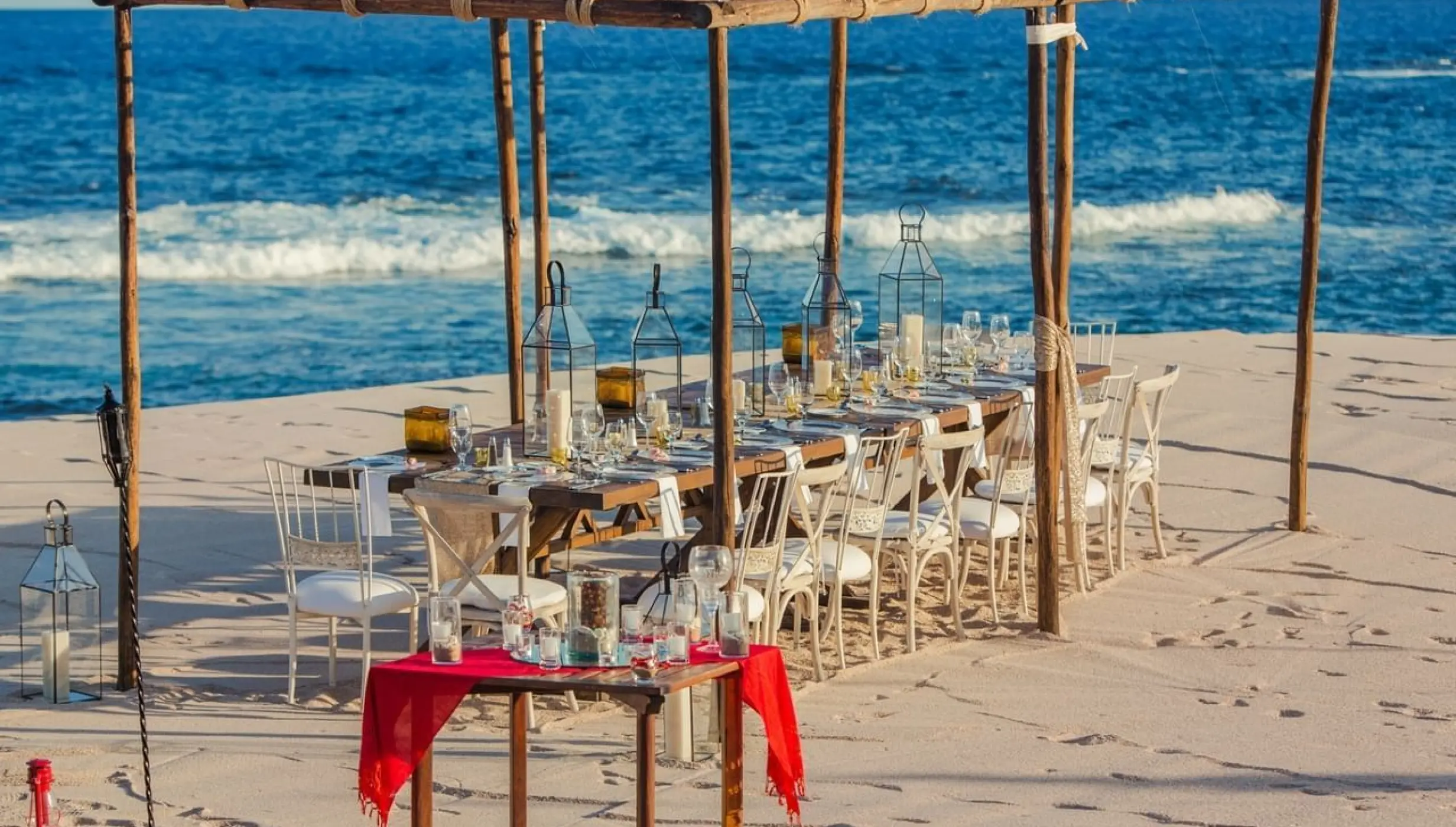 Intimate dinner on the beach wedding venue at Grand Fiesta Americana Los Cabos All inclusive Golf and Spa