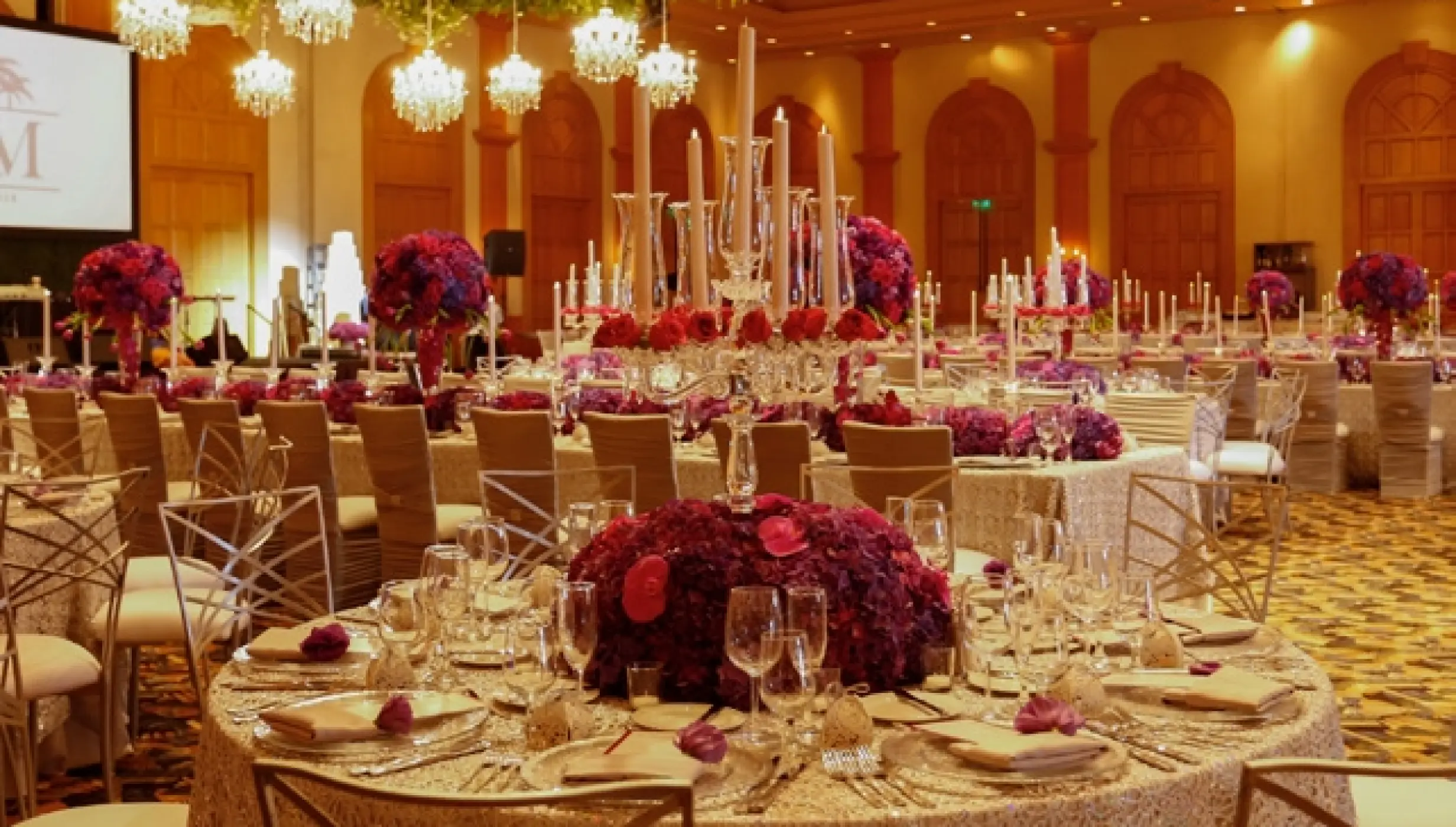 Dinner reception on the Grand master Ballroom at Grand Fiesta Americana Los Cabos