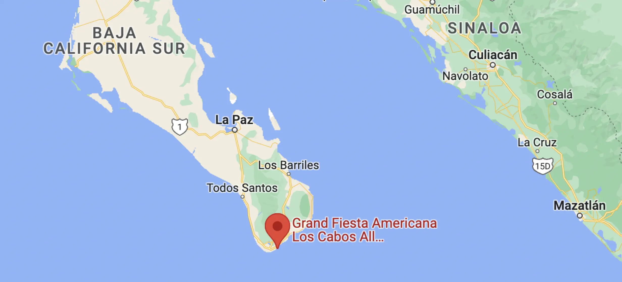 Google maps of the grand fiesta americana los cabos all inclusive golf and spa