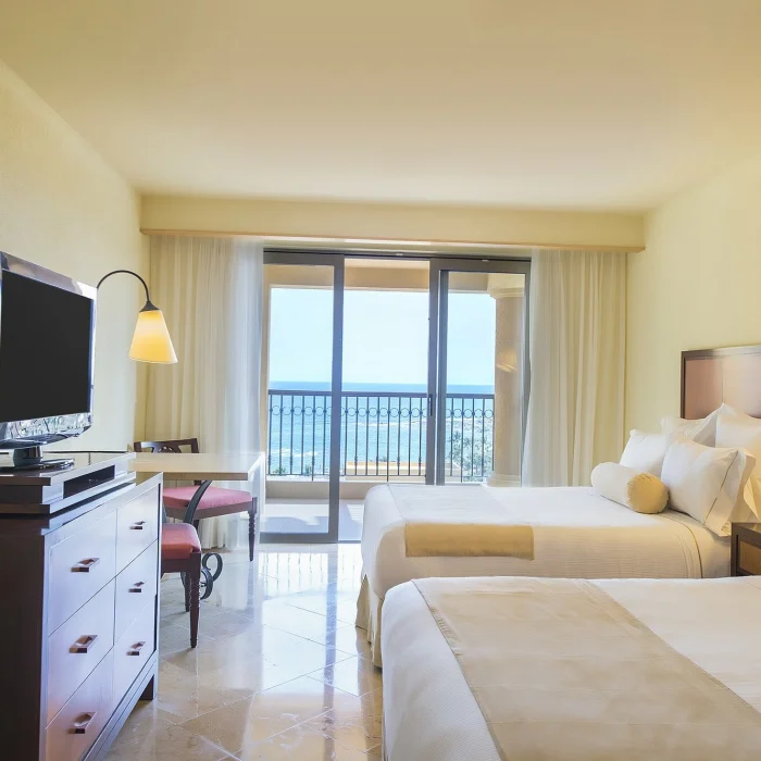 Oceanview suite double bed at Grand Fiesta Americana Los Cabos All inclusive Golf and Spa