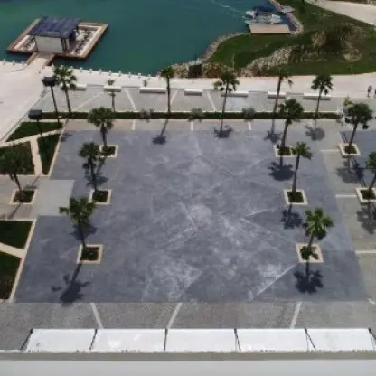 Aerial view of the Convention Center Plaza wedding venue at Grand Palladium Costa Mujeres, Cancun