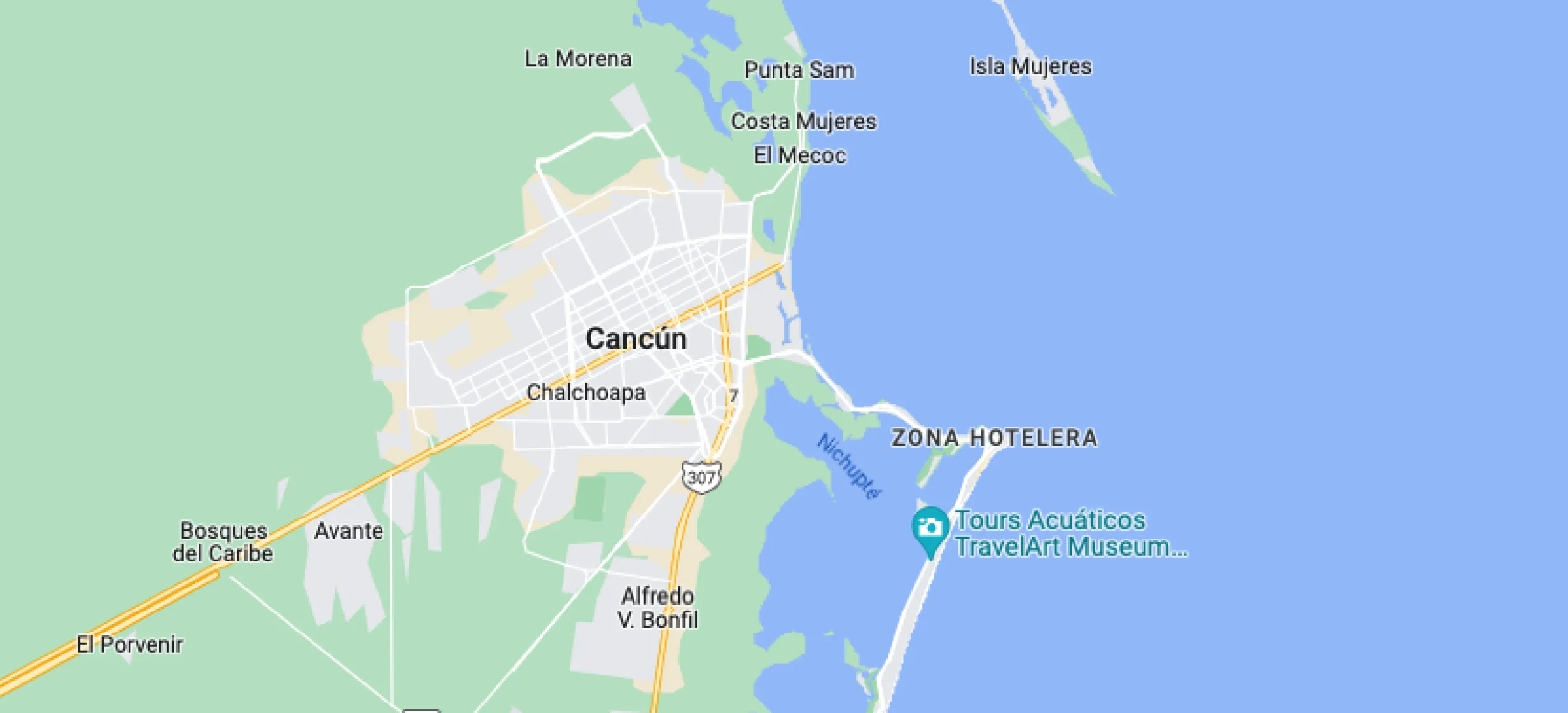 Google maps of Grand Palladium Costa Mujeres