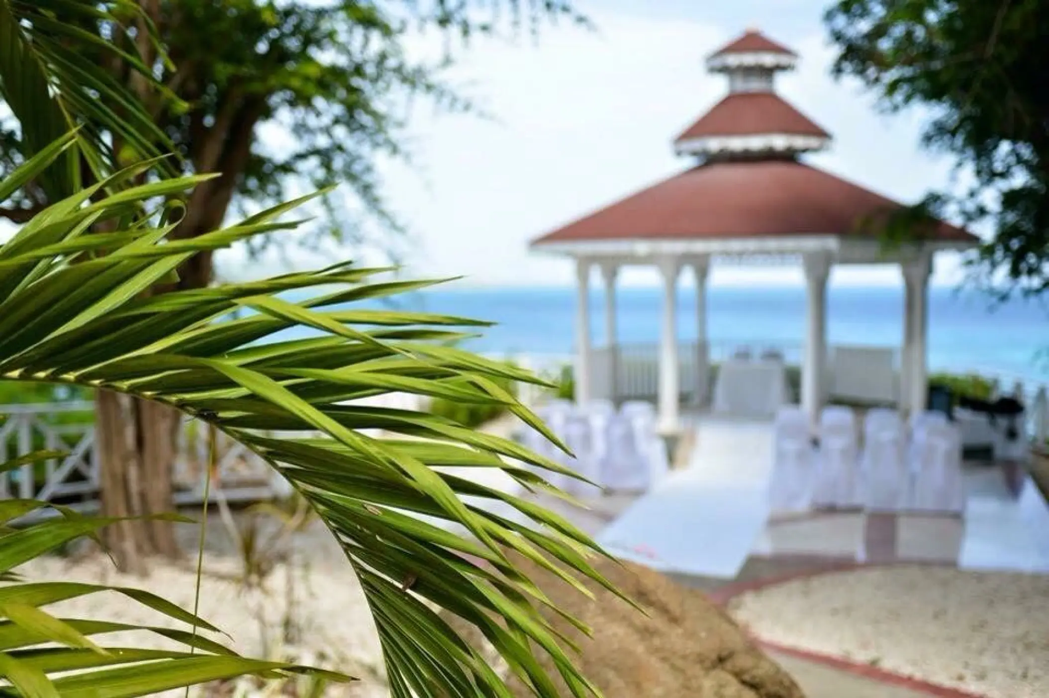 Oceanfront wedding ceremony at the Grand Palladium Jamaica gazebo, Ocho Rios