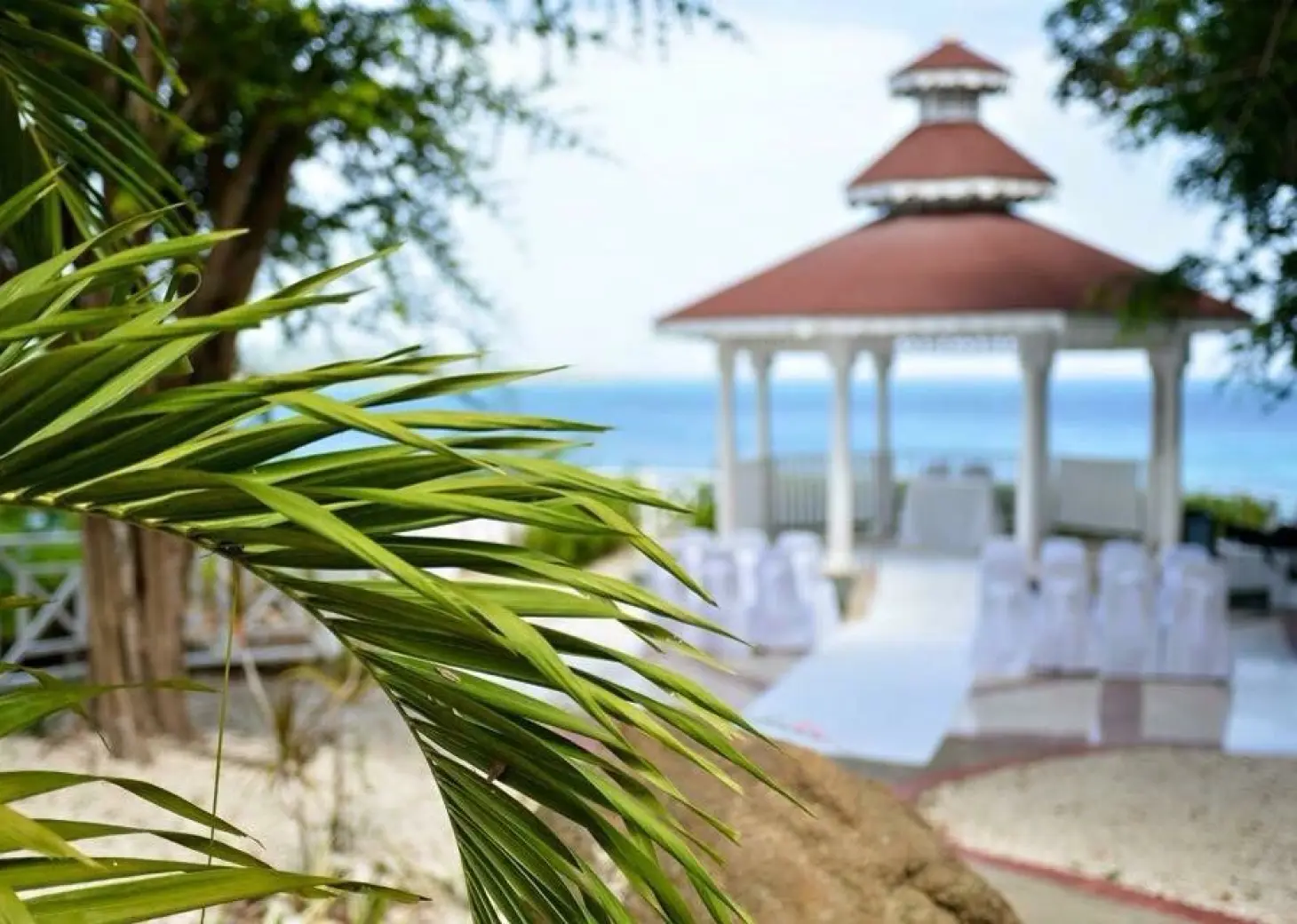 Oceanfront wedding ceremony at the Grand Palladium Jamaica gazebo, Ocho Rios