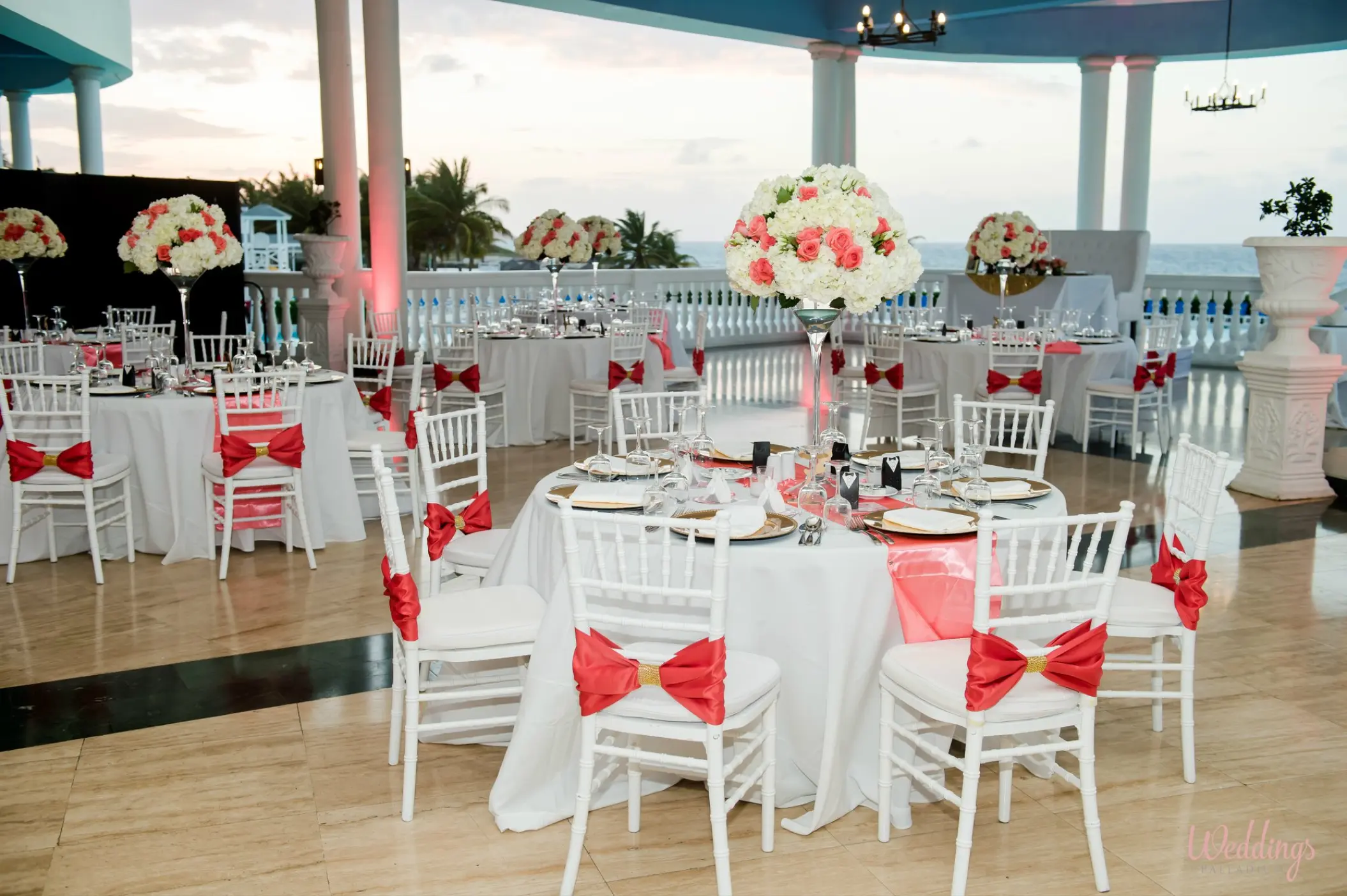 Wedding reception setup at Grand Palladium Lady Hamilton, Ocho Rios