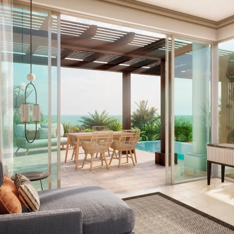 Master Junior Suite at Grand Palladium Jamaica opening onto a terrace with a private pool and ocean view, Ocho Rios