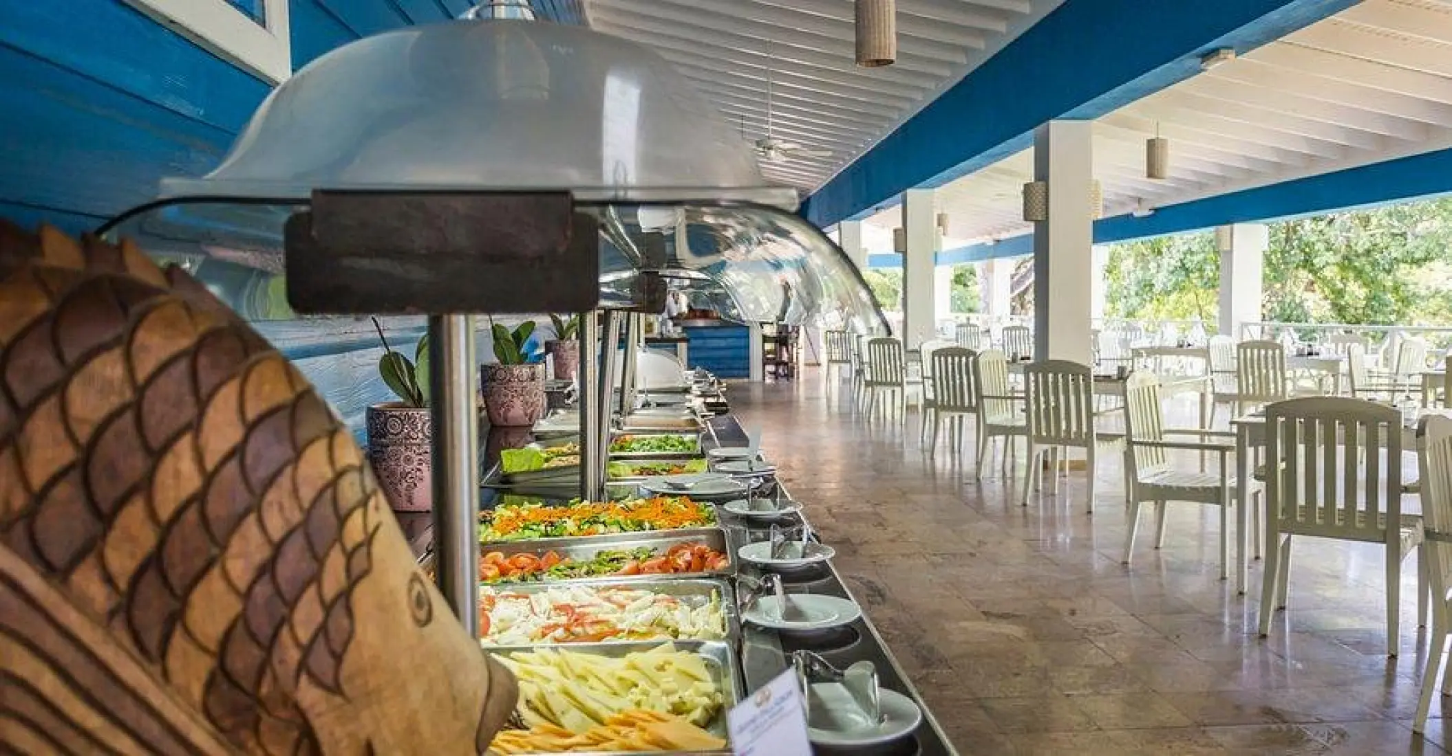 Poseidon restaurant buffet and open-air seating at Grand Palladium Jamaica, Ocho Rios