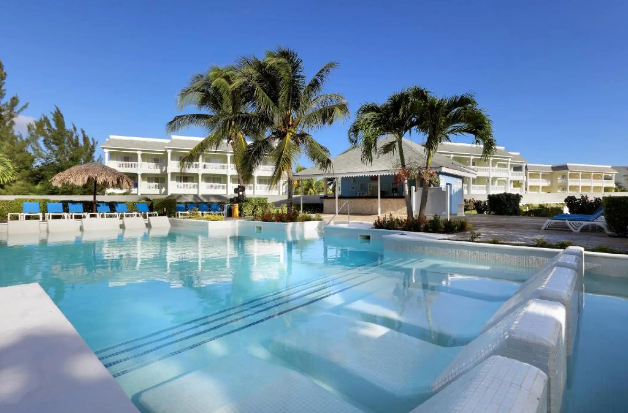 Grand Palladium Lady Hamilton main pool and sun loungers, Ocho Rios