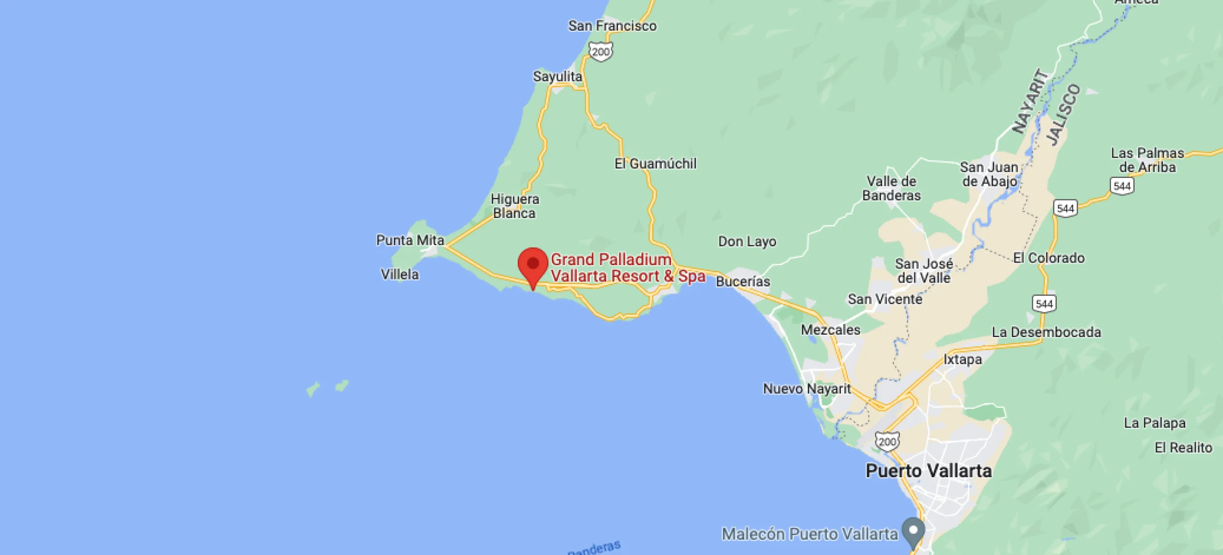 Google maps of Grand Palladium Vallarta Resort & Spa