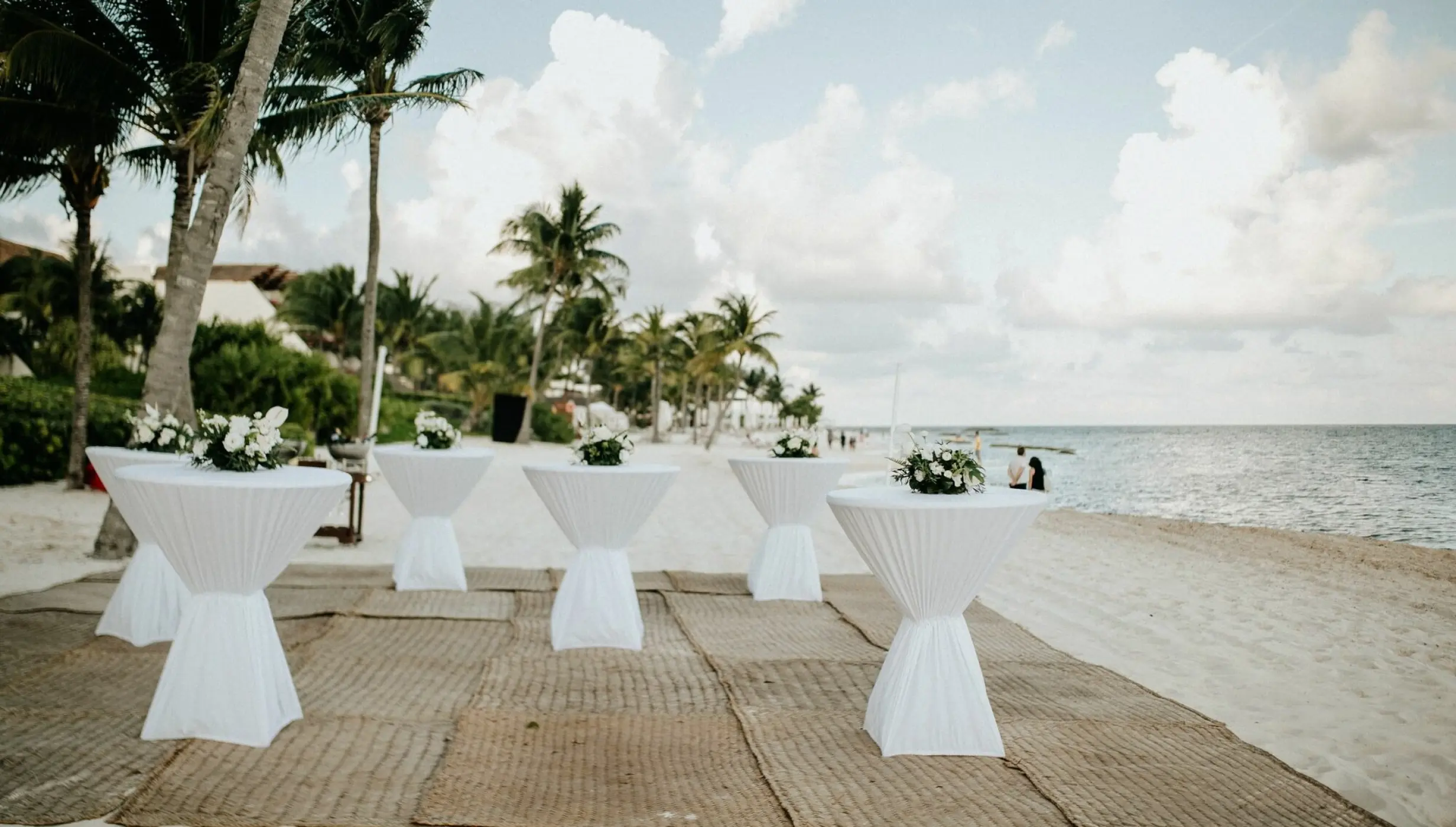 Ceremony decor in Grand Class Beach venue at Grand Velas