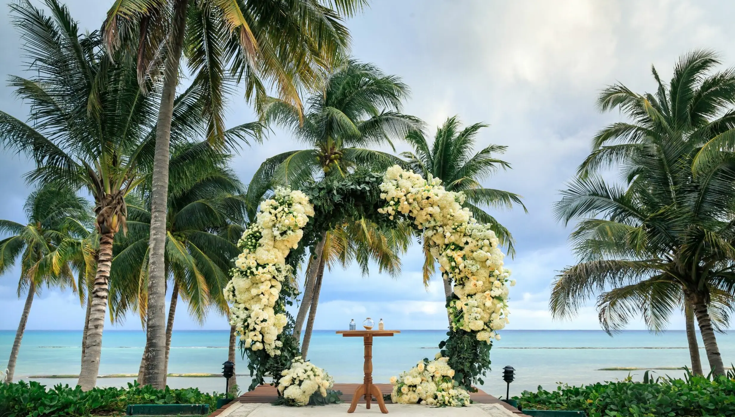 Ceremony decor in Grand Class Deck Venue at Grand Velas