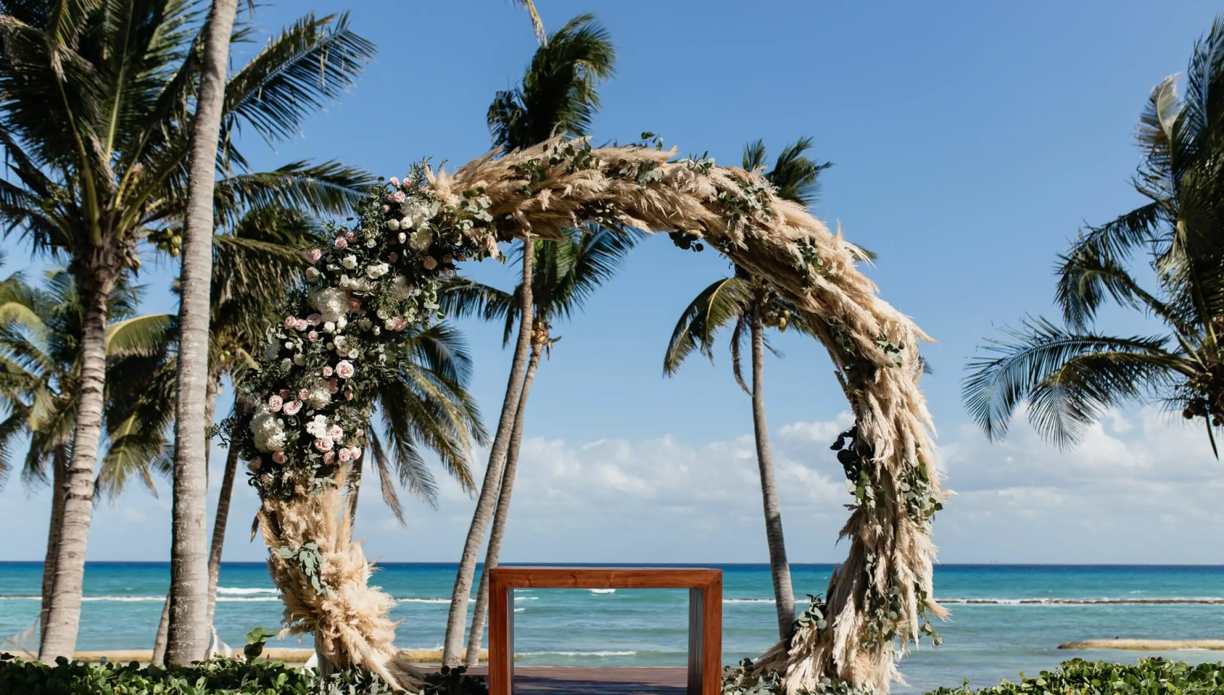 Ceremony decor in Grand Class Deck Venue at Grand Velas