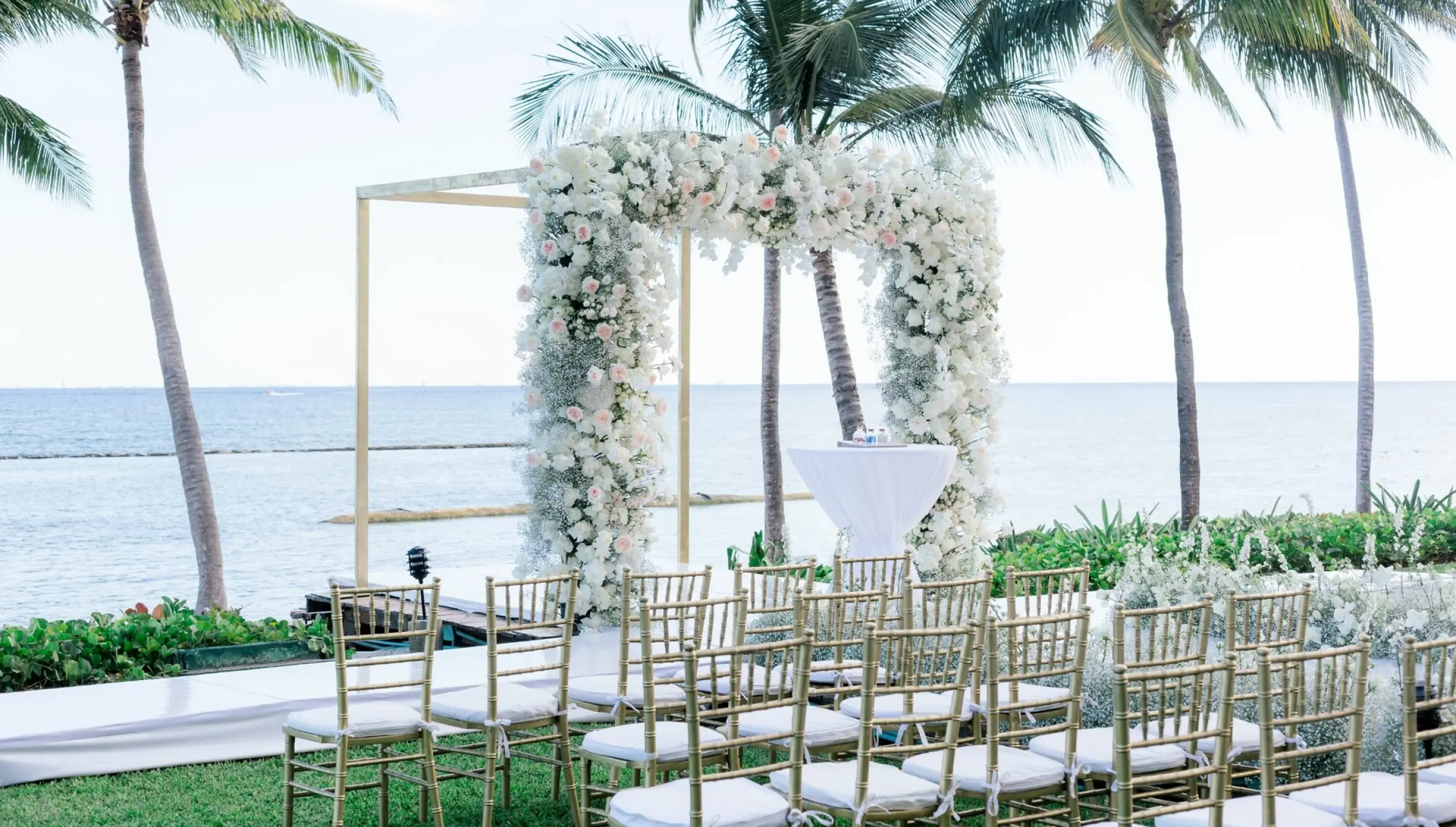 Ceremony decor in Grand Class Deck Venue at Grand Velas