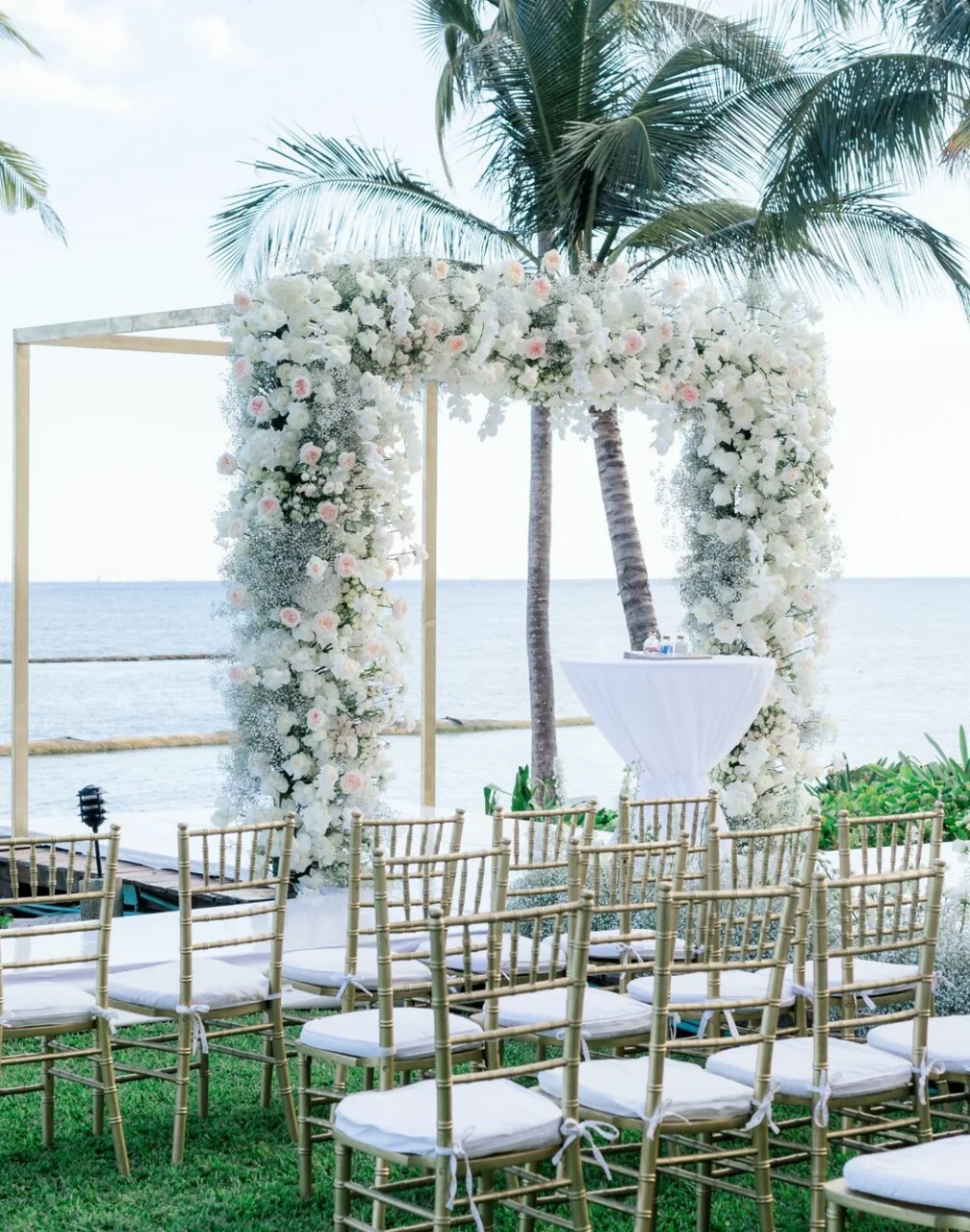Ceremony decor in Grand Class Deck Venue at Grand Velas