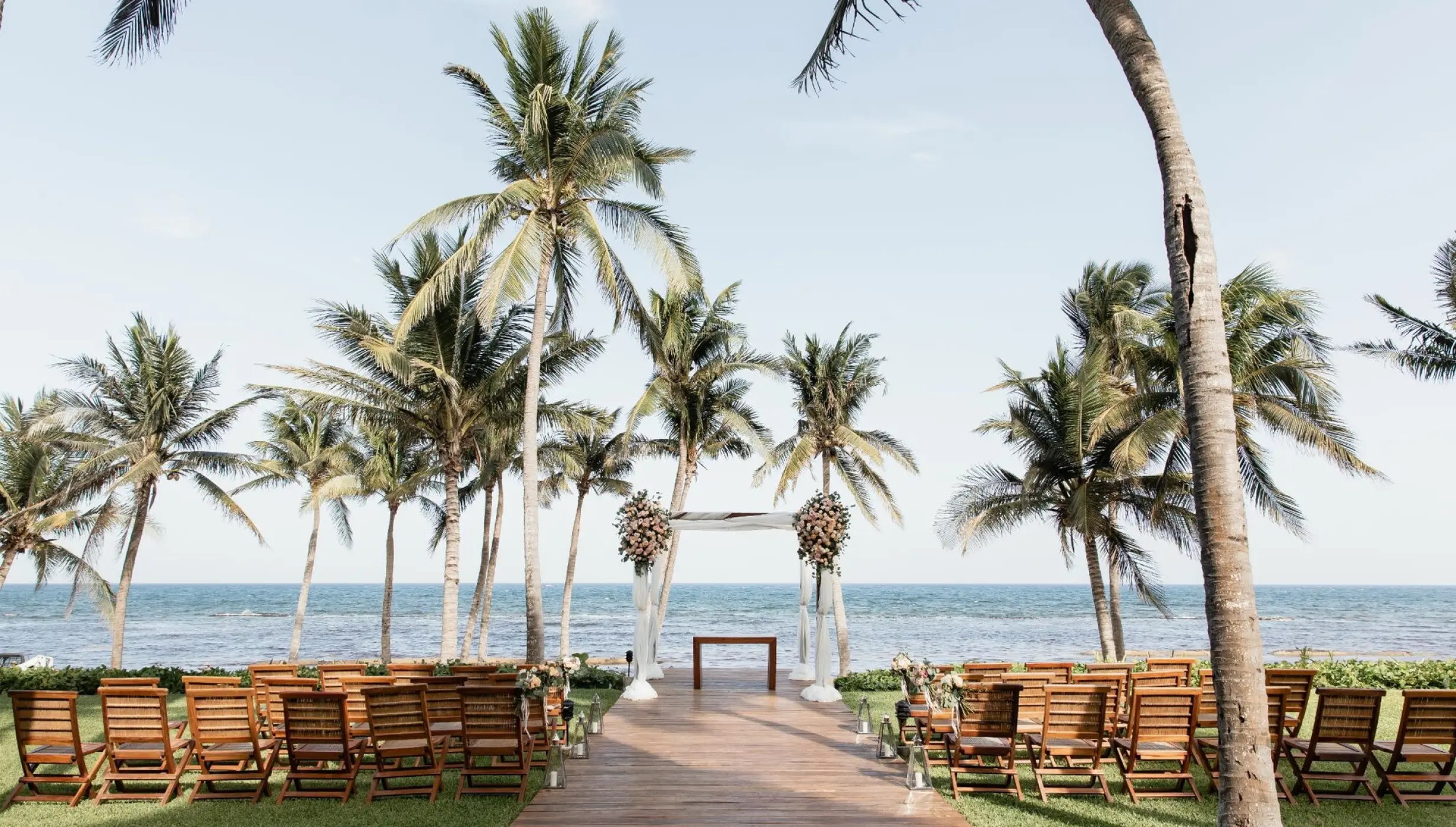 Ceremony decor in Grand Class Deck Venue at Grand Velas