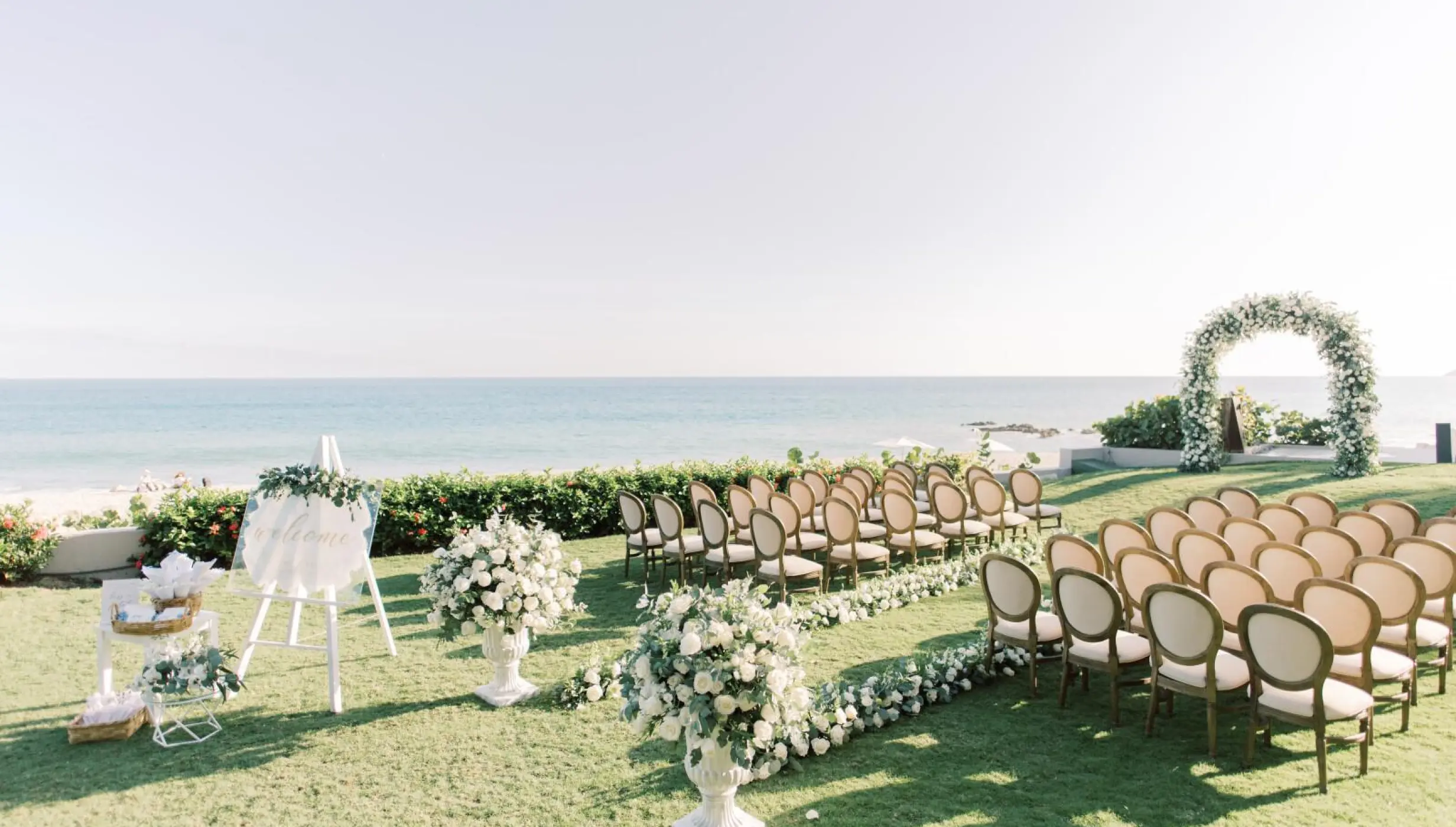 Ceremony decor on the azul garden at grand velas los cabos