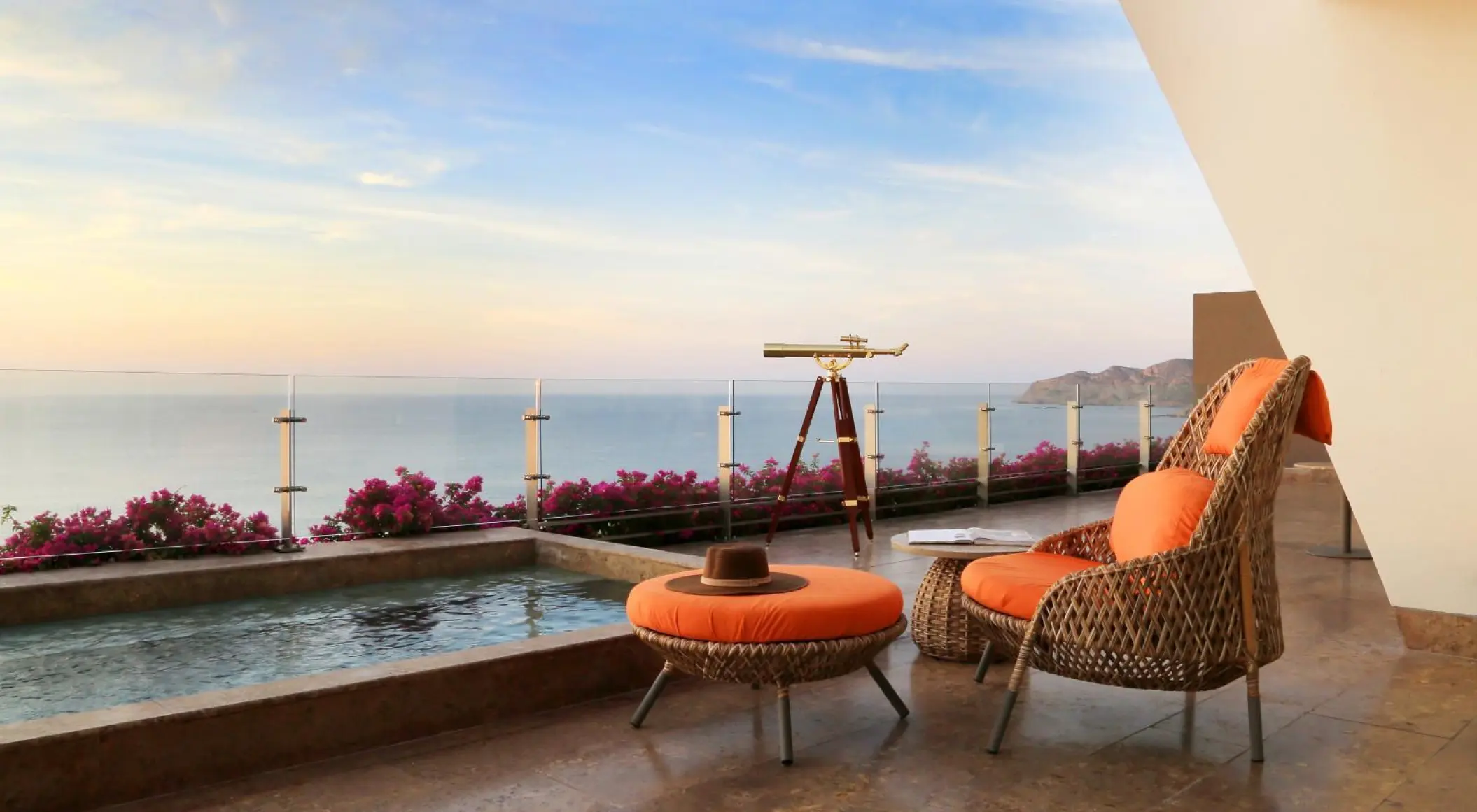 Private suite terrace with a plunge pool and telescope at Grand Velas Los Cabos, Cabo San Lucas