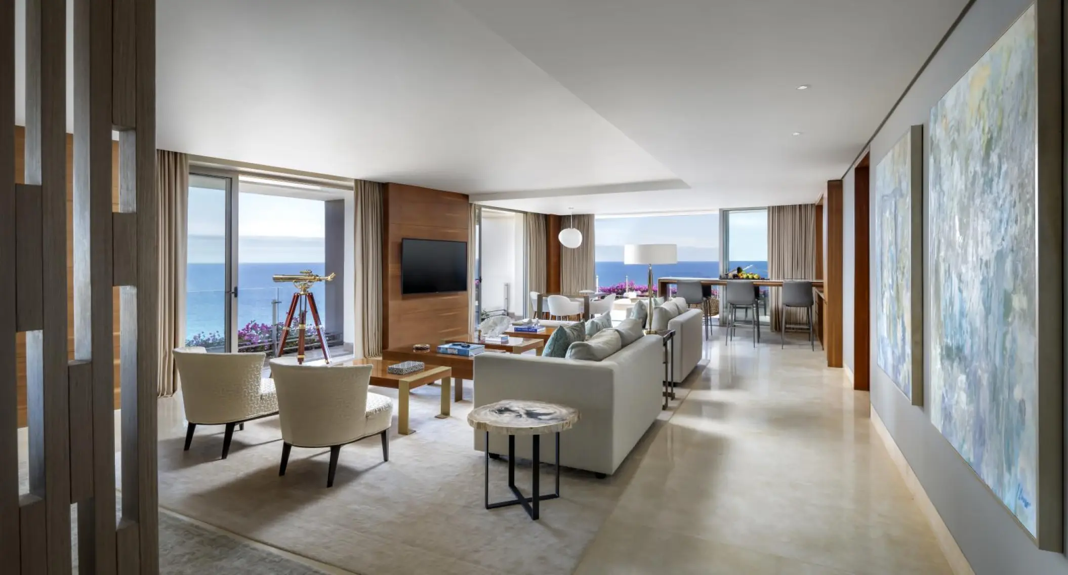 Royal Suite living area with ocean views at Grand Velas Los Cabos, Cabo San Lucas