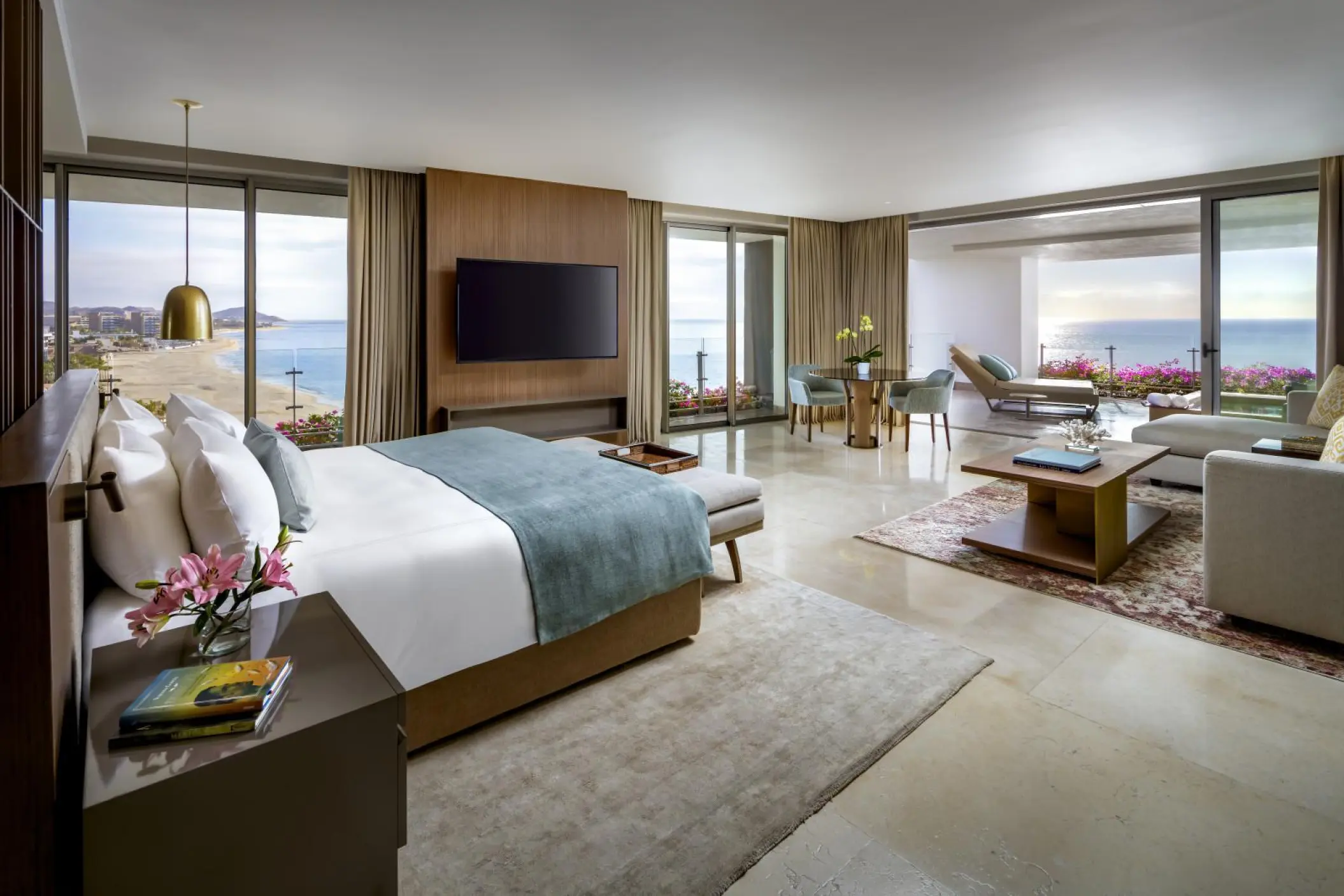 Ocean-view suite with private terrace and seating area at Grand Velas Los Cabos, Cabo San Lucas